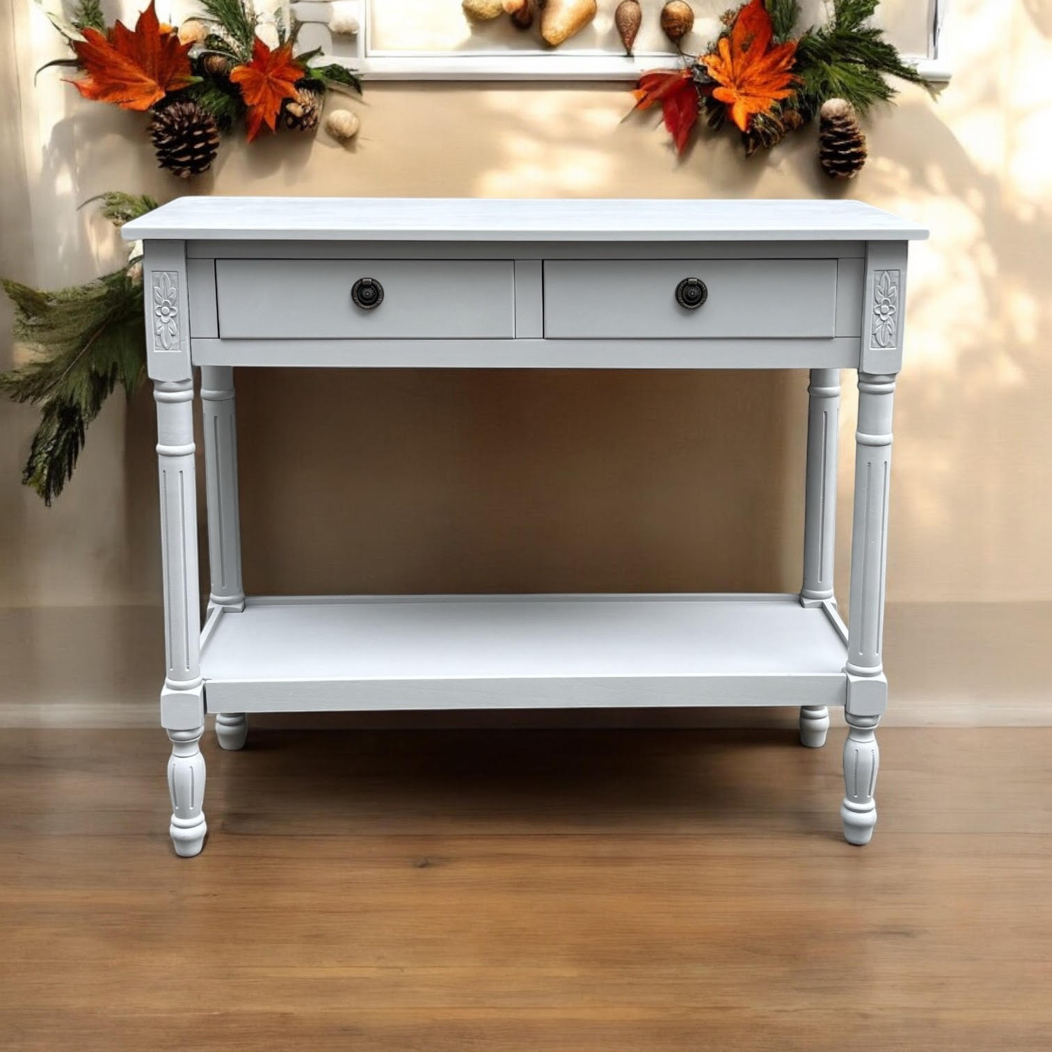 MSL 90cm Hand Finished 2 Drawer Side Table / Bedside Table