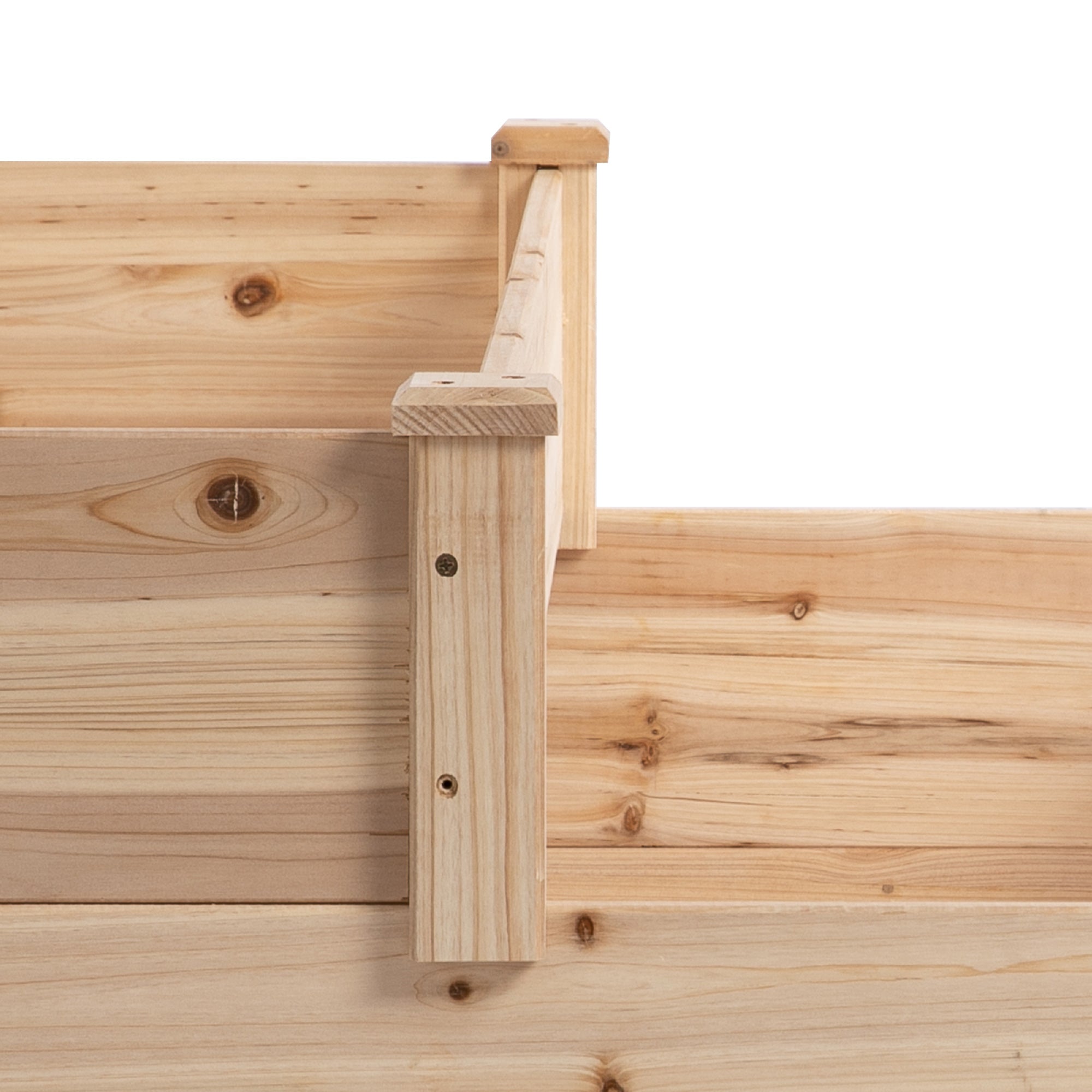 Outsunny Wooden 3-Tier Raised Planter Bed, 124x124x56cm