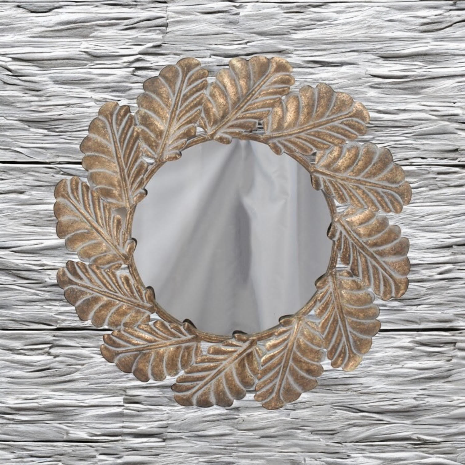 MSL 68cm Round Hand-Finished Metal Framed Mirror