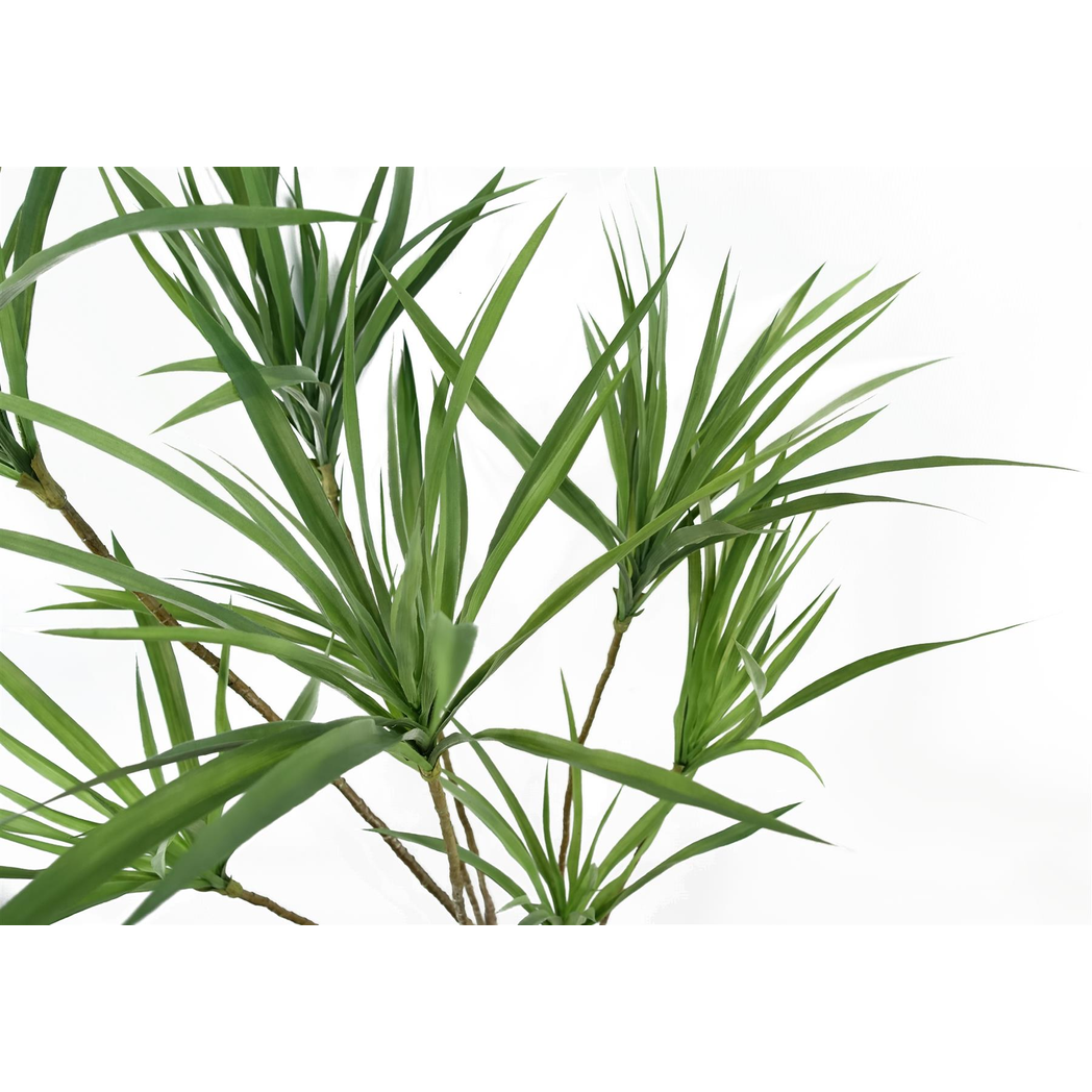 125cm Artificial Dragon Tree Dracaena Plant Natural Look in Weighted Black Pot by Leaf