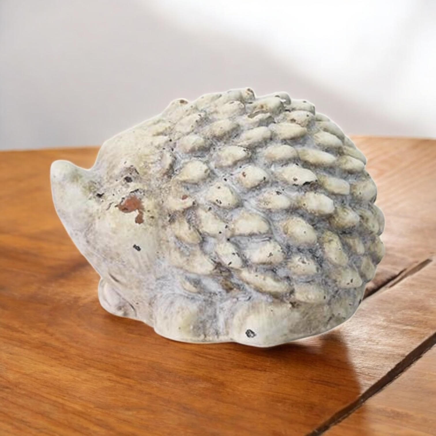 MSL 10cm Cream Cement Hedgehog Garden Ornament
