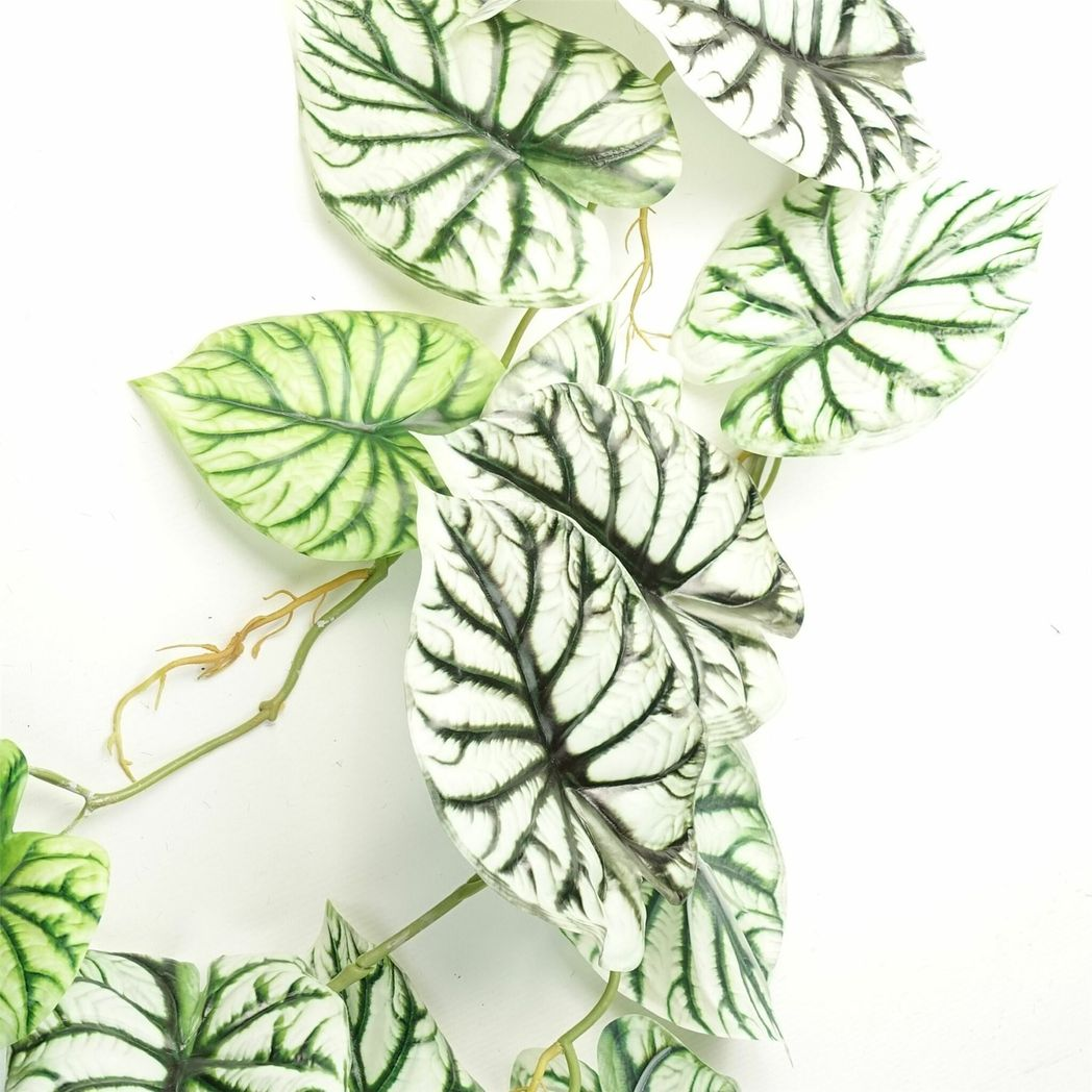 Leaf 120cm Artificial Trailing Hanging Alocasia Dragon Scale Plant, Realistic, Bare Stem
