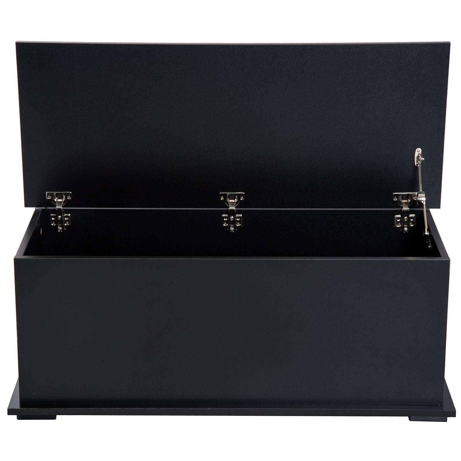 Black Storage Ottoman Chest with Lid, 100 x 40 x 40 cm