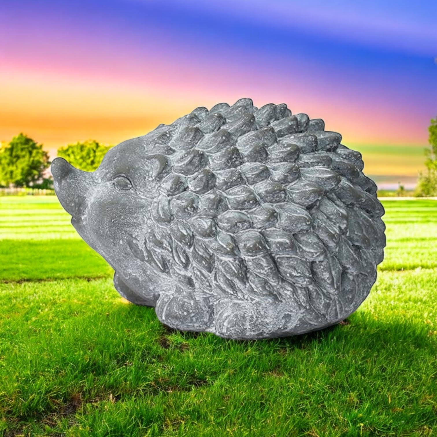 MSL 21cm Grey Cement Hedgehog Garden Ornament