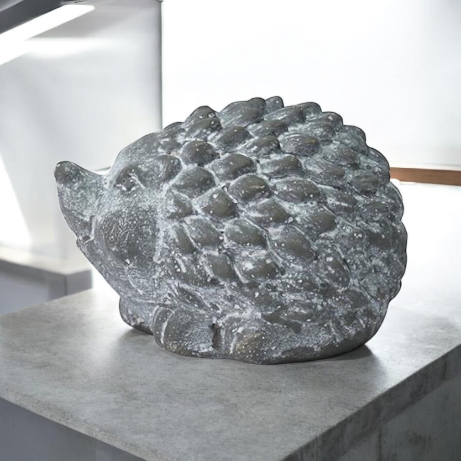 MSL 10cm Grey Cement Hedgehog Garden Ornament