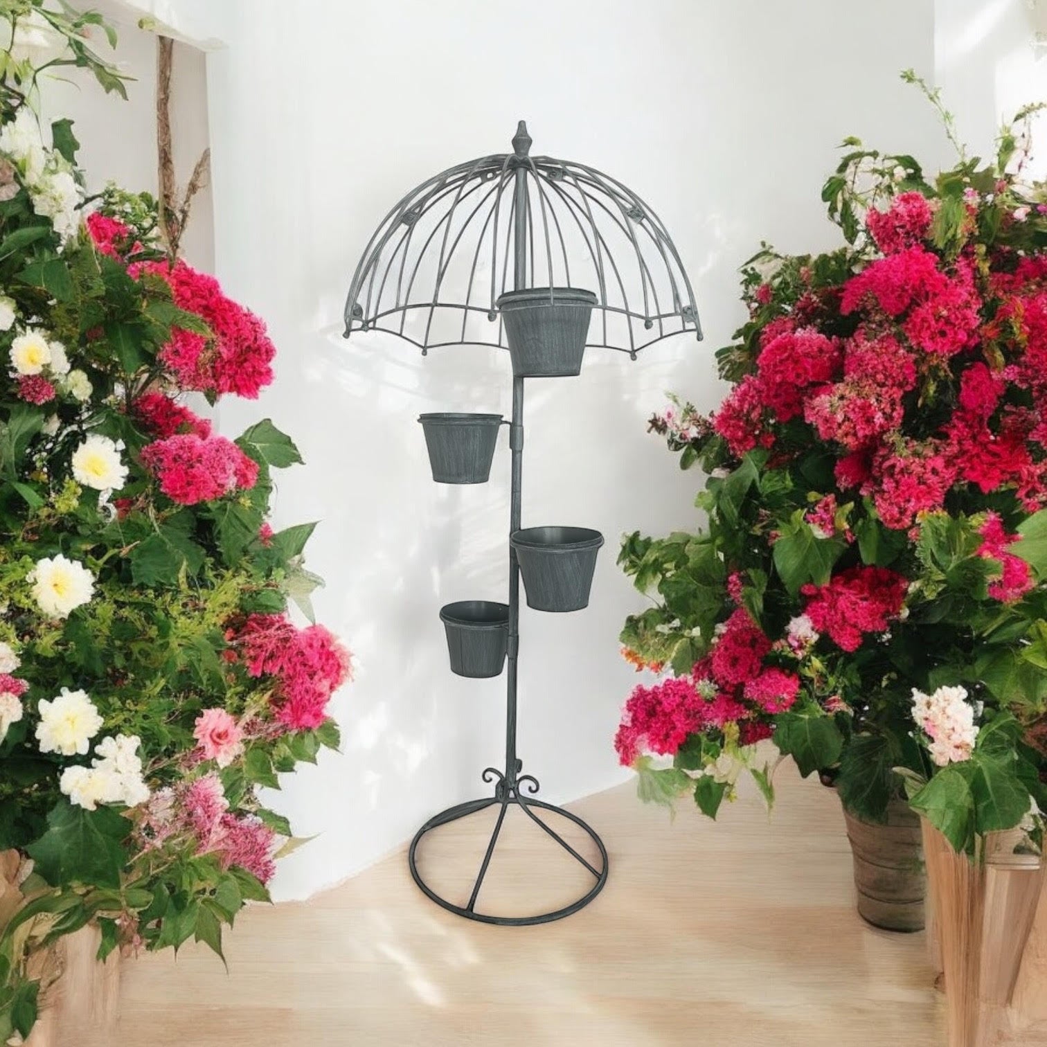 MSL 130cm Grey Metal Garden Planter