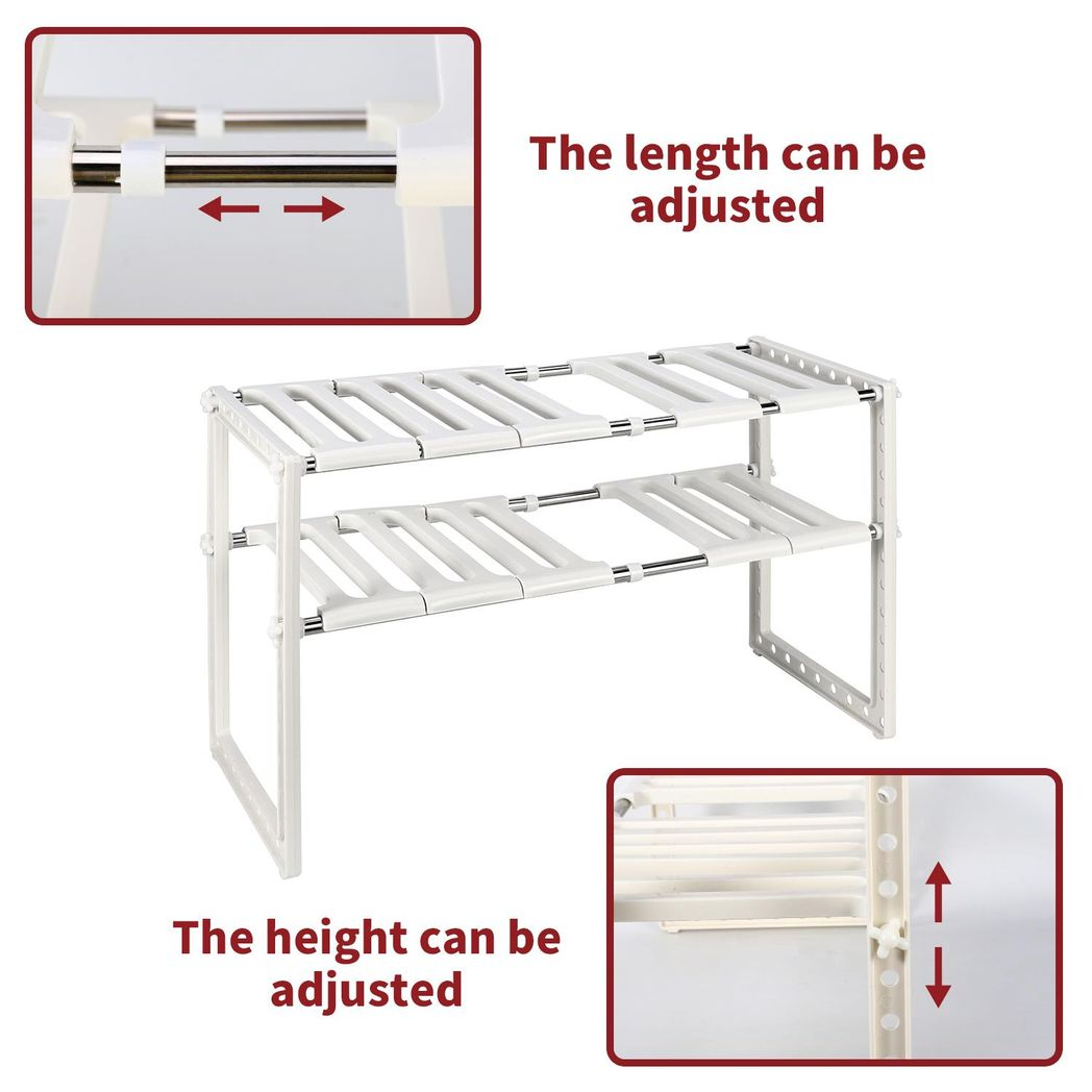 Vinsani Expandable Under Sink Storage Caddy Rack Organizer