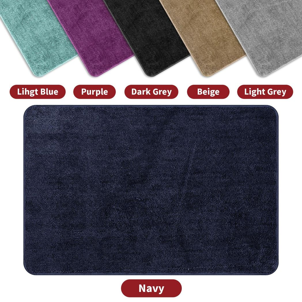 Vinsani Ultra Soft Microfiber Navy Bath Mat 60 x 90 cm