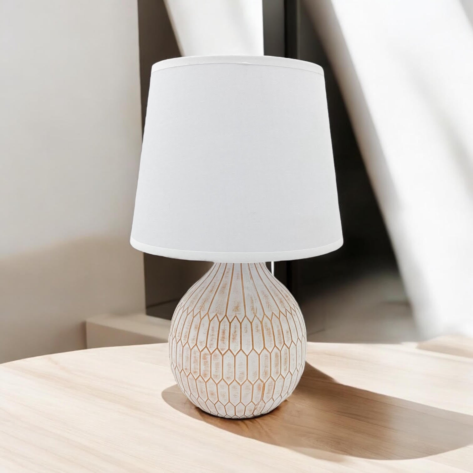MSL Traditional Table Lamp 36 x 22 x 22 cm with 9 Inch Shade, Inline Rocker Switch, Double Insulated