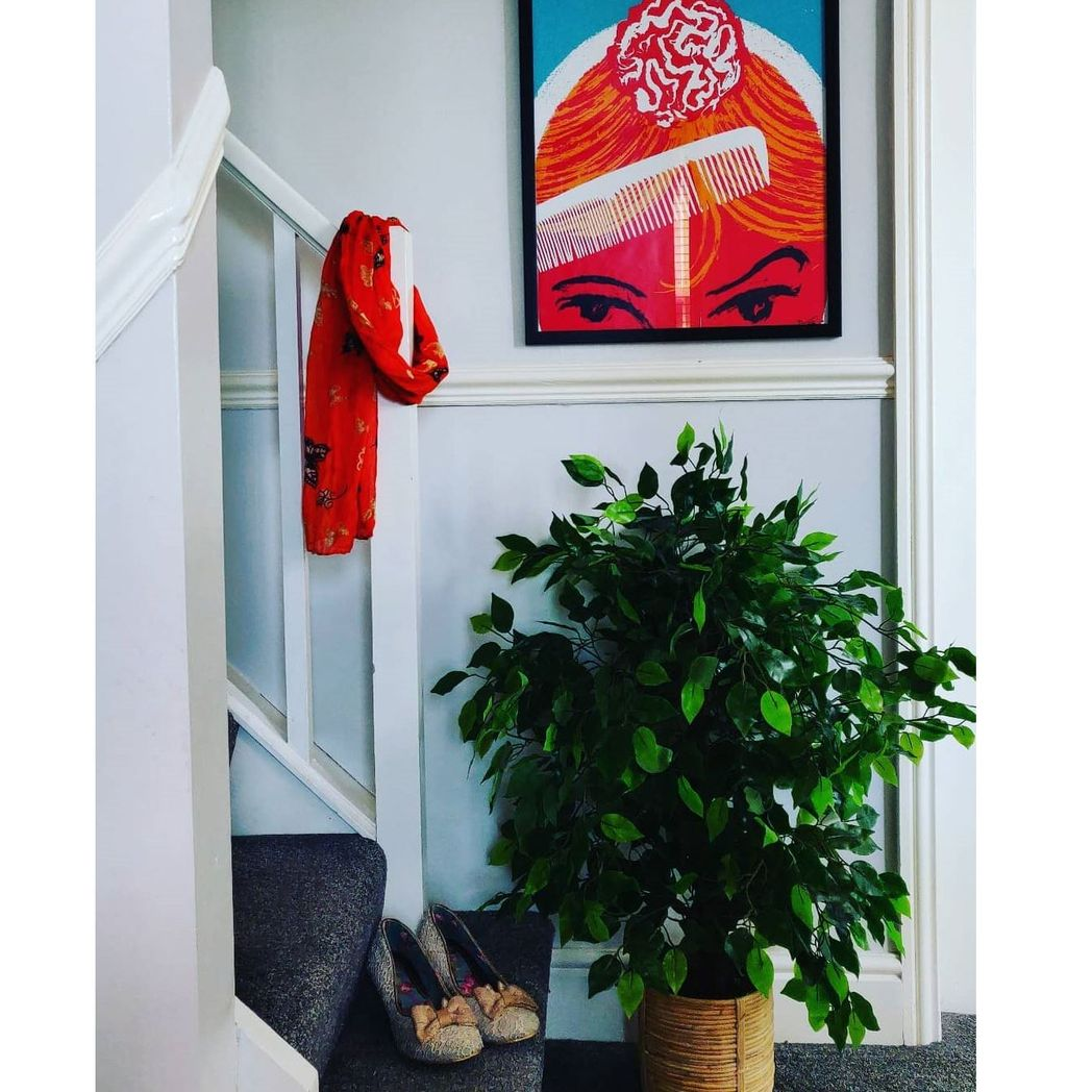 90cm Artificial Ficus Tree with Silver Metal Planter