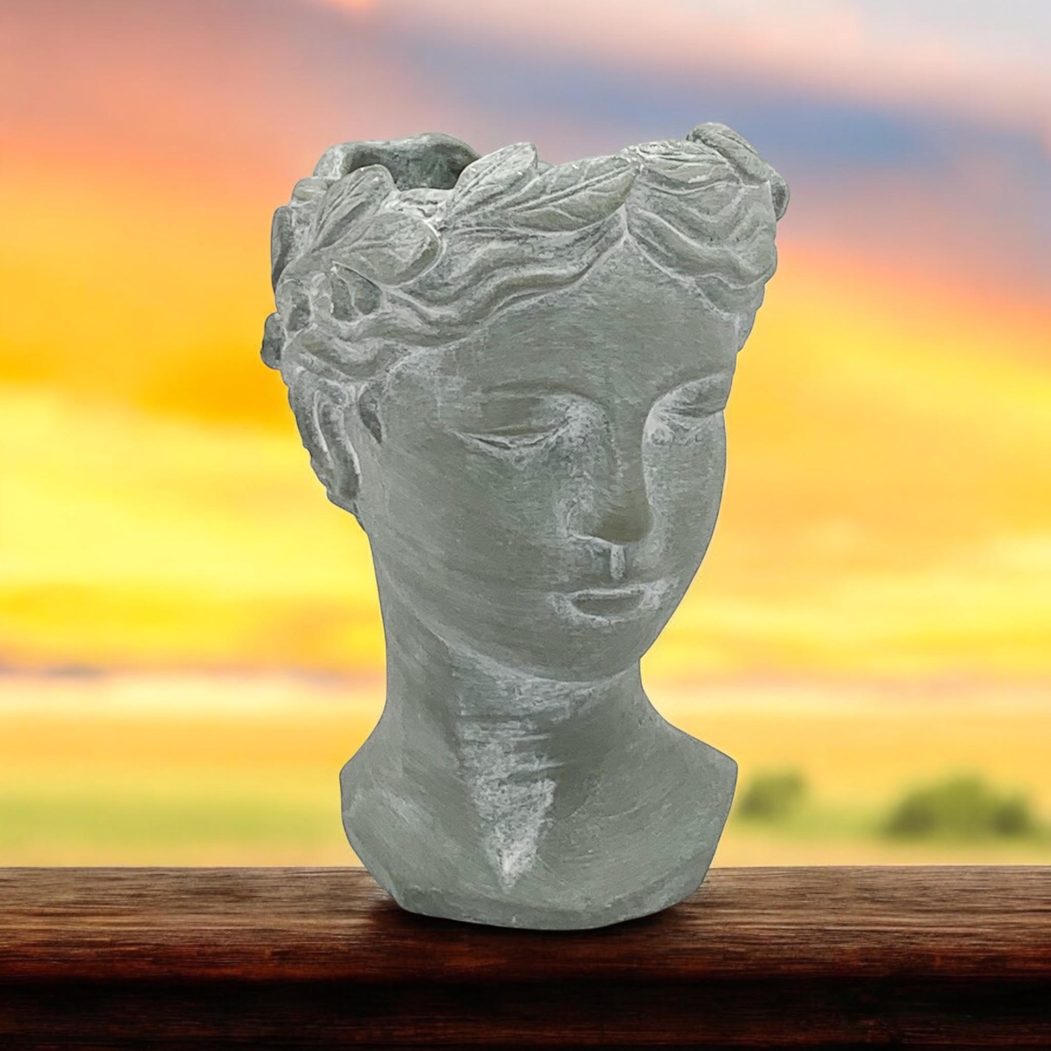 MSL 35cm Grey Cement Bust Pot