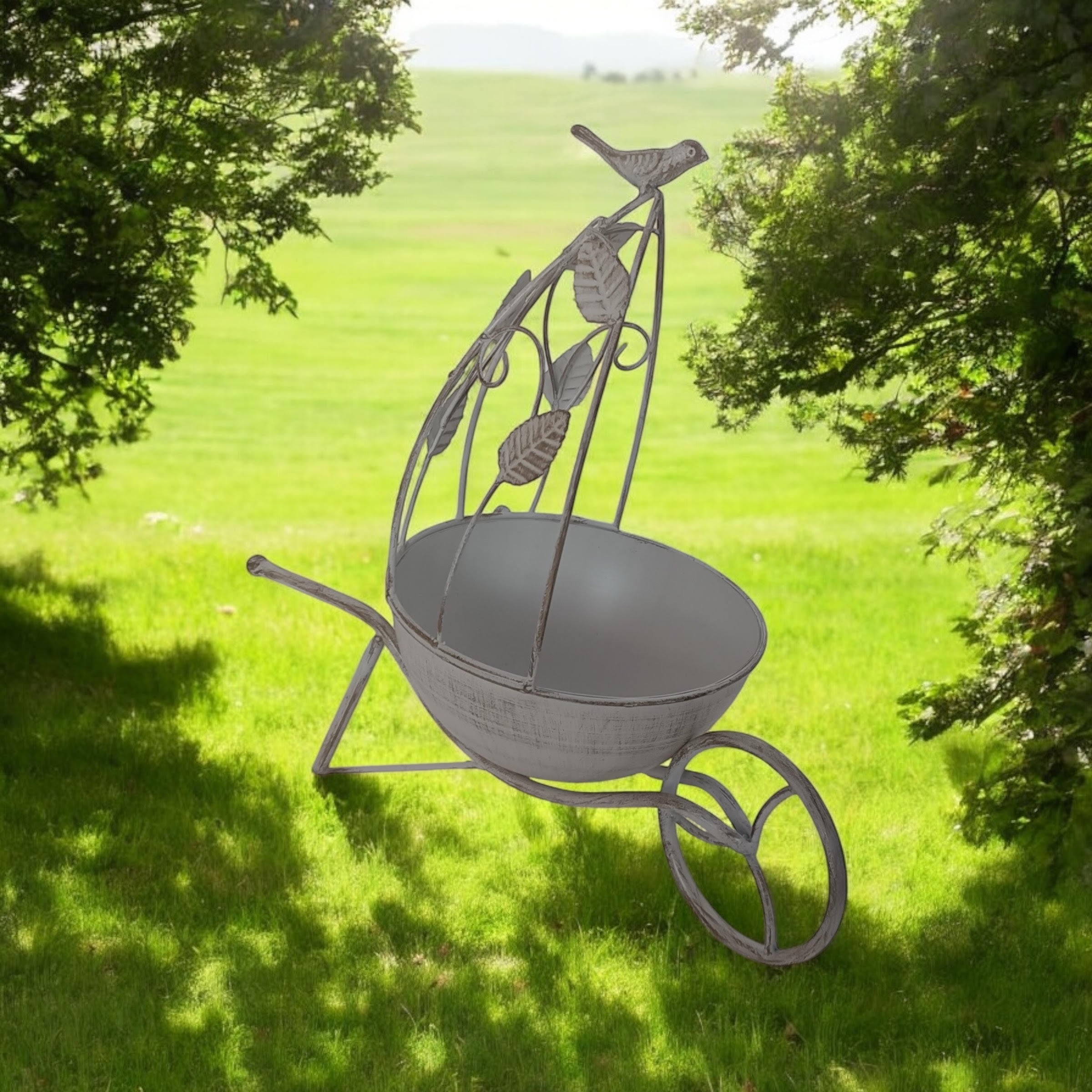MSL 36cm Cream Metal Garden Planter