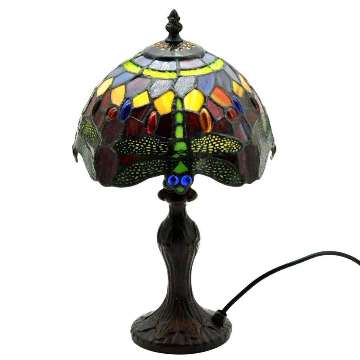 MSL 8" Red Dragonfly Tiffany Lamp