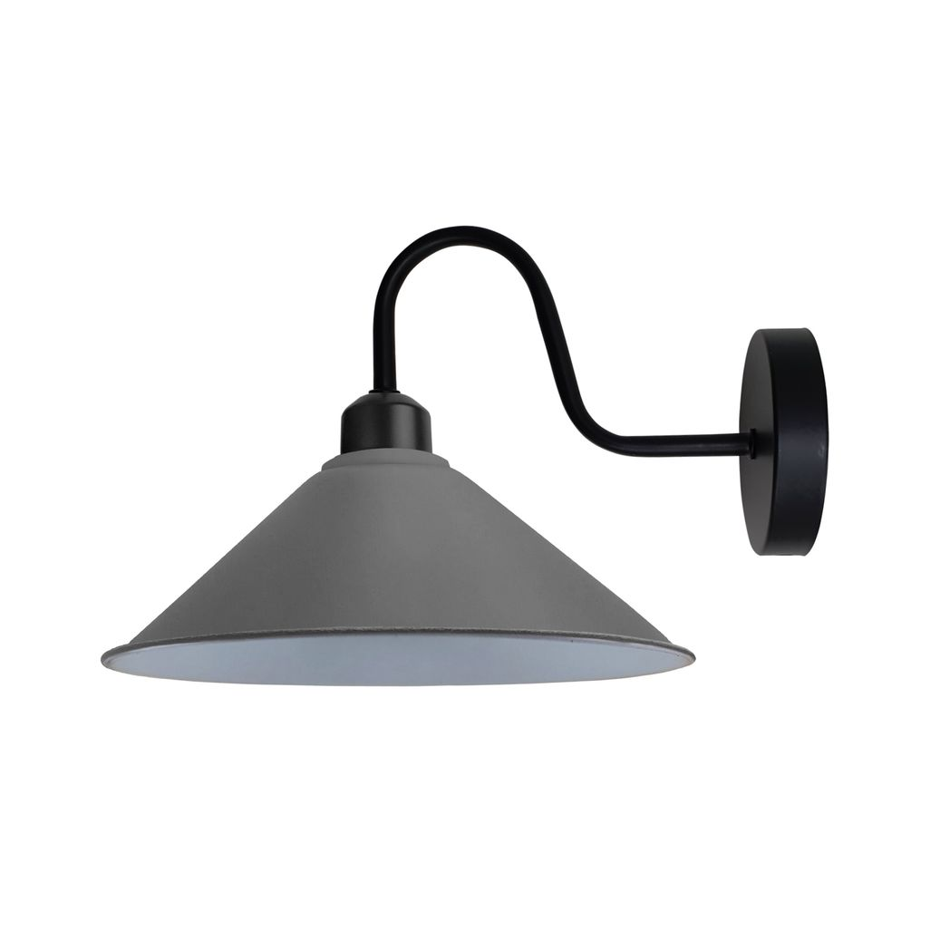 Vintage Black Metal E27 Swan Neck Wall Light Fixture
