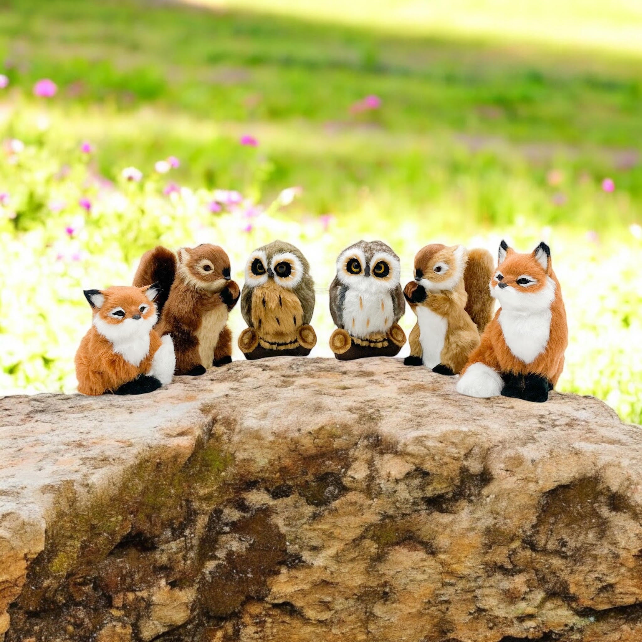 MSL 16CM Standing Owl, Fox, Squirrel Assorted Decorative Accessory Not a Toy
