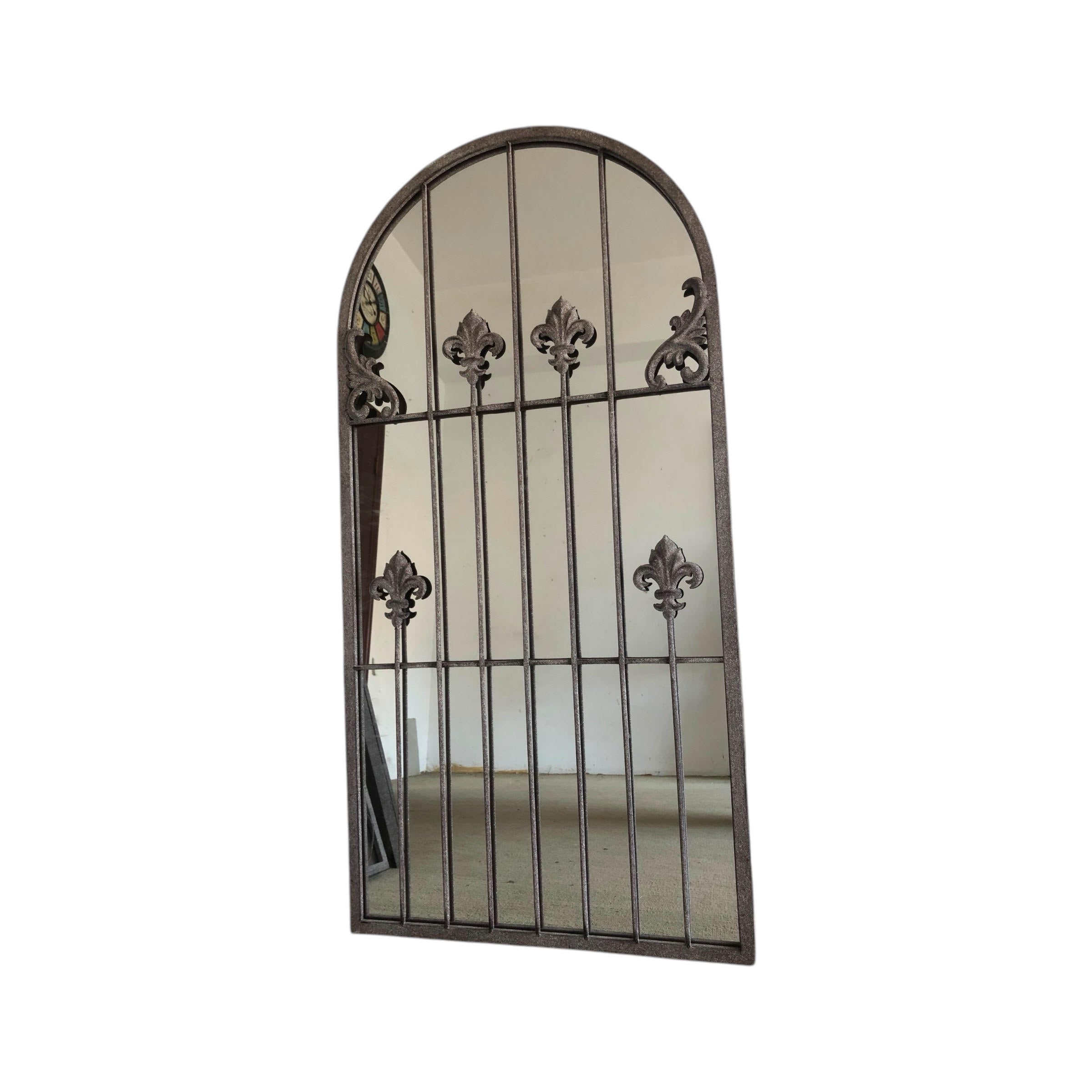MSL 120cm Metal Window Wall Mirror for Indoor or Outdoor Use with Hanging Hook