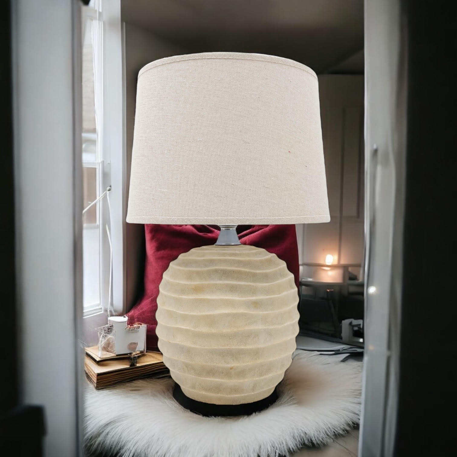 MSL Traditional Table Lamp 44 x 20 x 20 cm with Inline Rocker Switch and Double Insulated Design