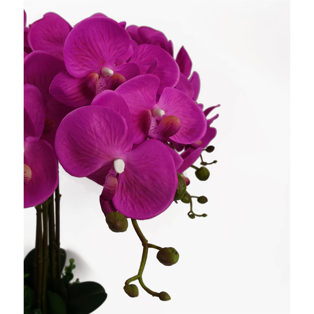 Leaf 85cm Artificial Deluxe Bush Orchid Dark Pink