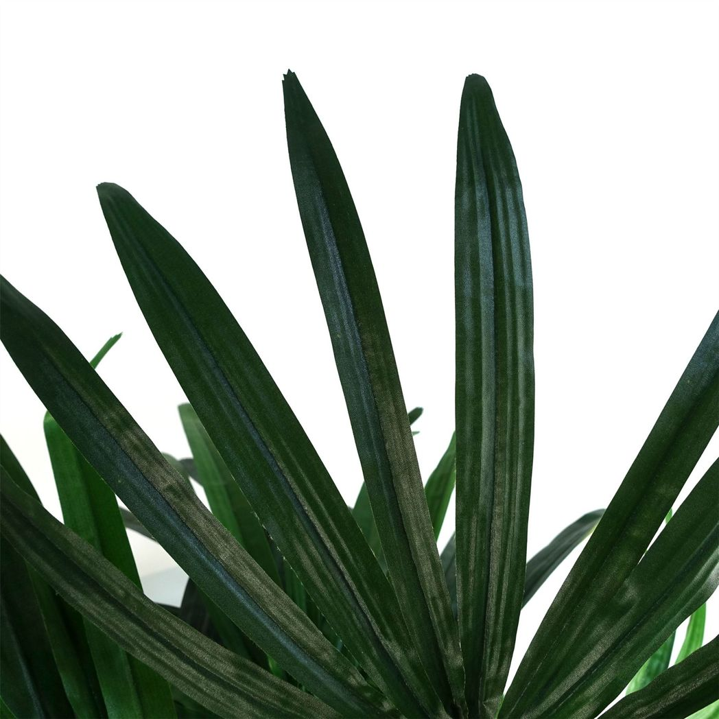 Leaf 100cm Artificial Raphis Palm Tree in Black Plastic Pot