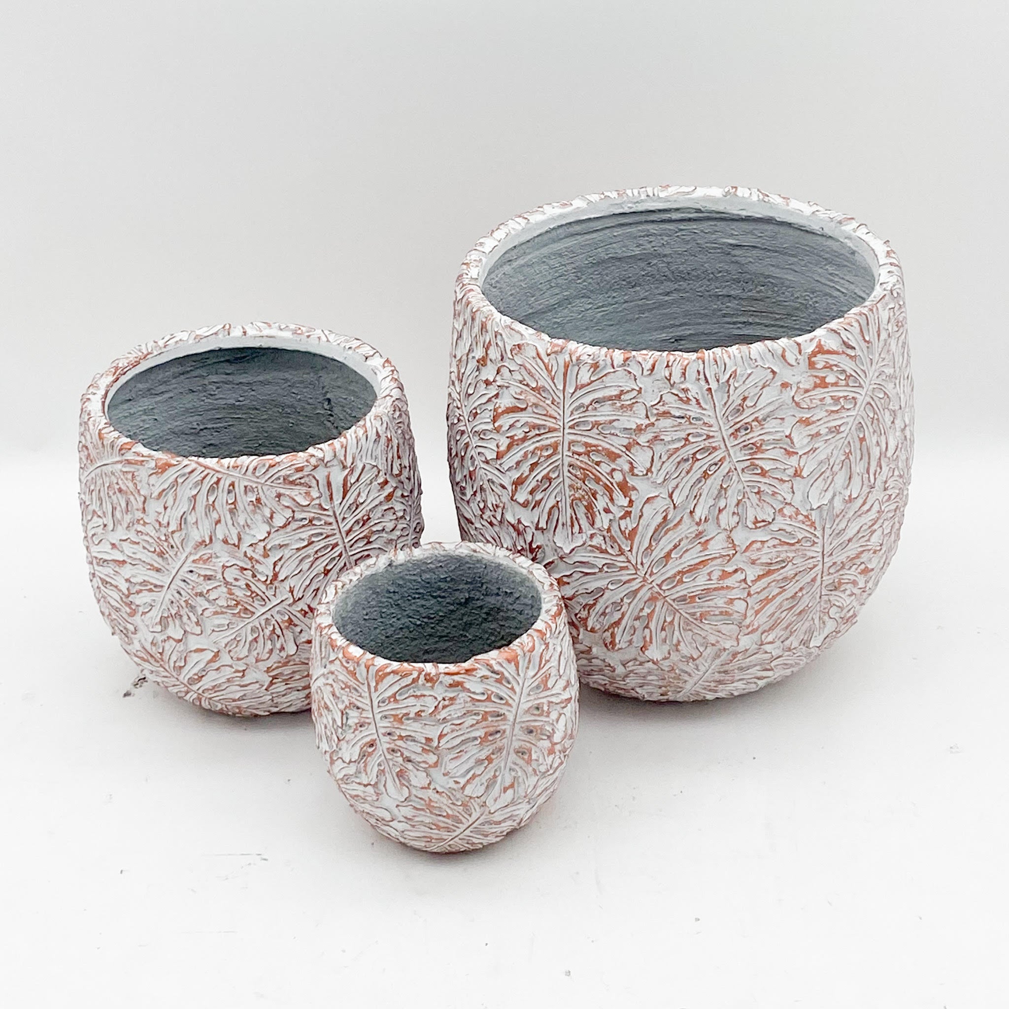MSL Set of 3 Cement Garden Plant Pots