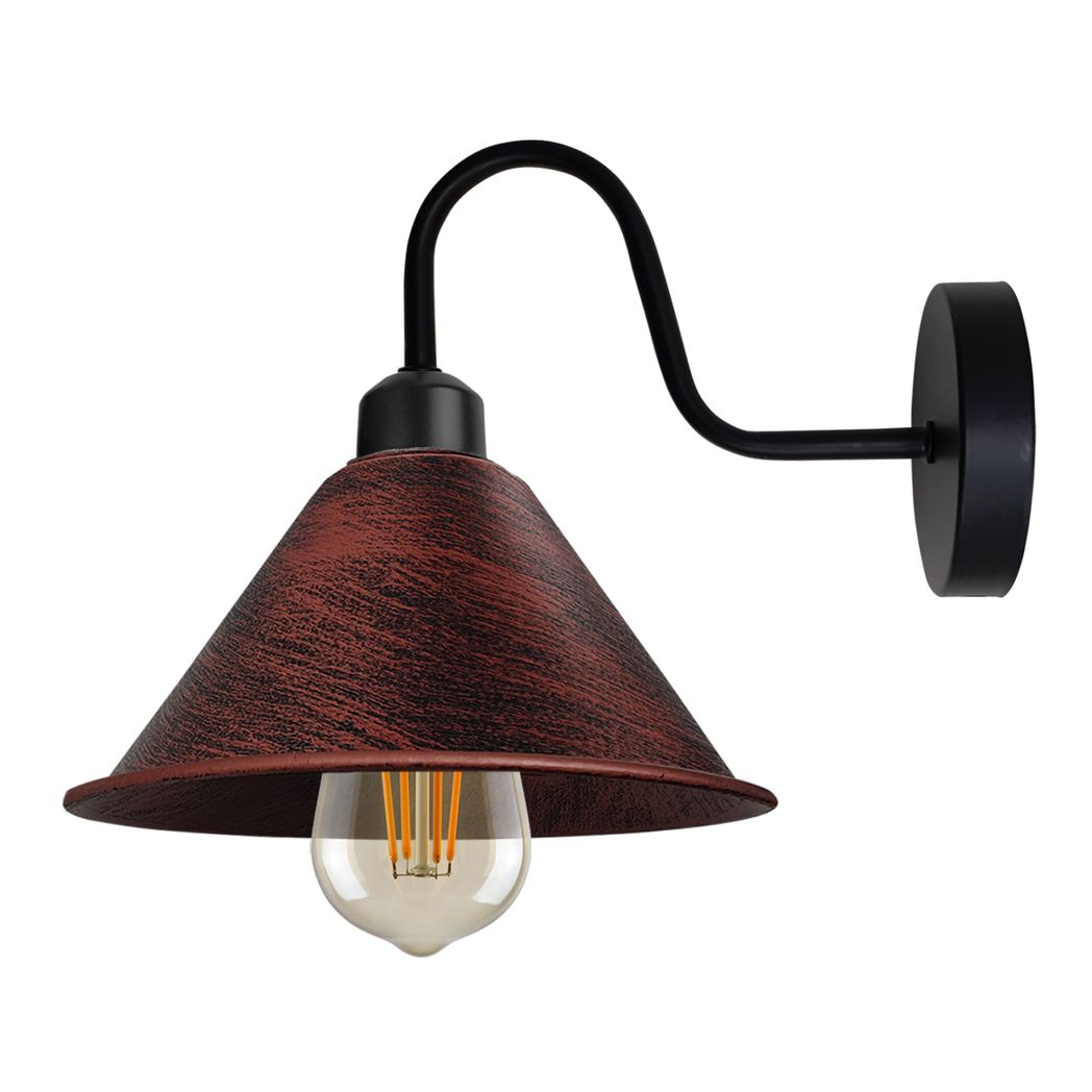 Vintage Black Swan Neck Wall Sconce, E27 Base, Indoor Fixture