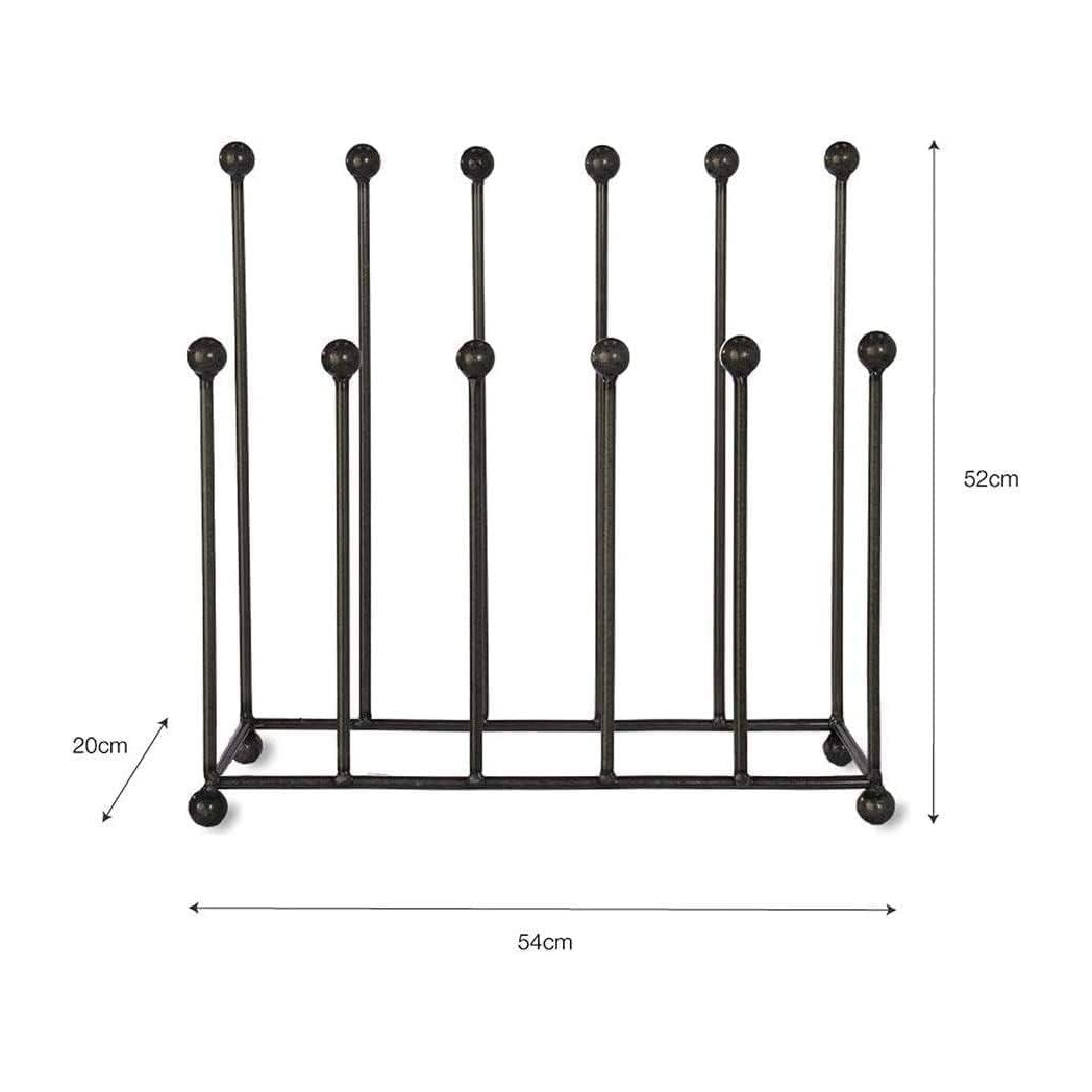 Neo Antique Style Black Powder Coated Metal Boot Rack Holds 4 Pairs