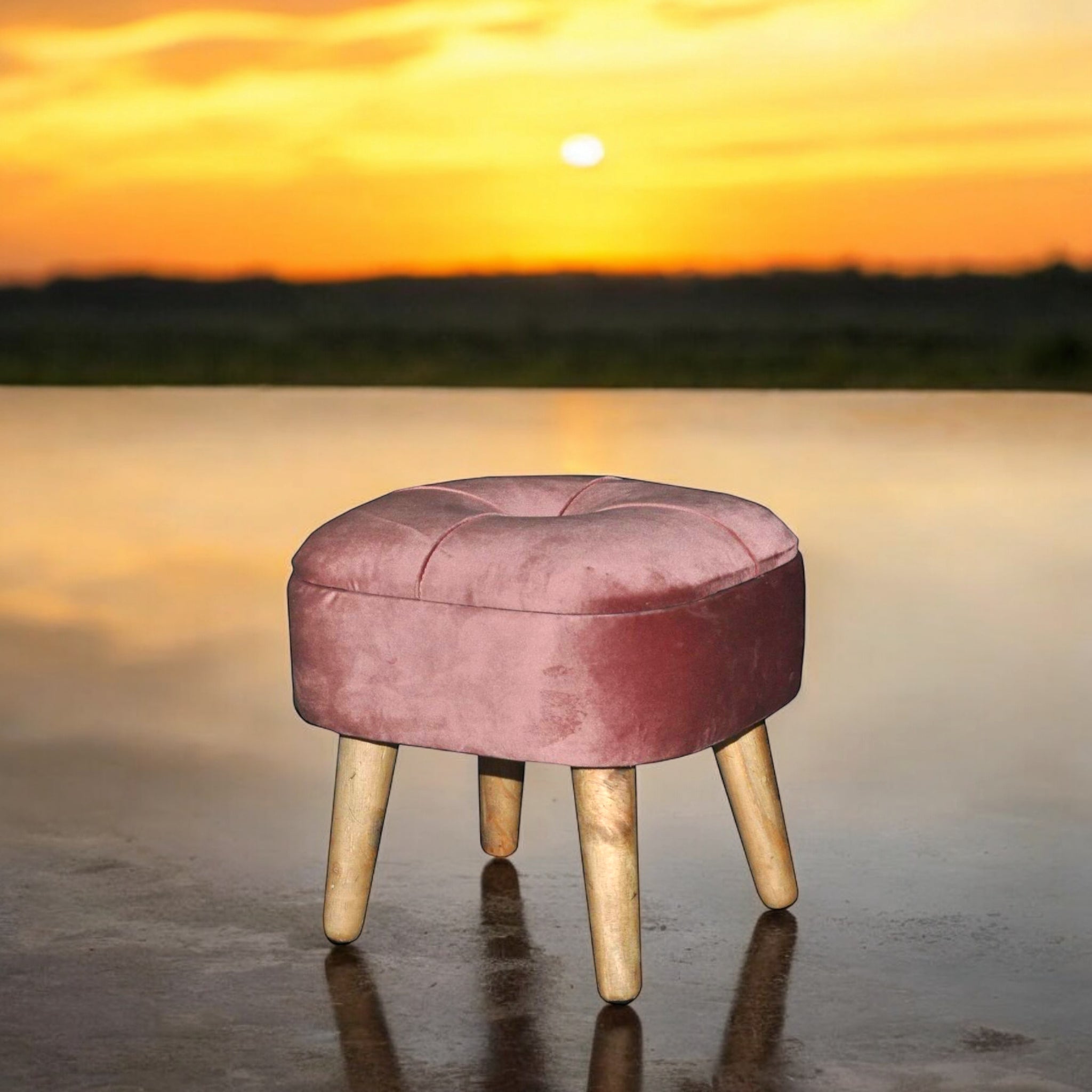 MSL Pink Wooden Stool