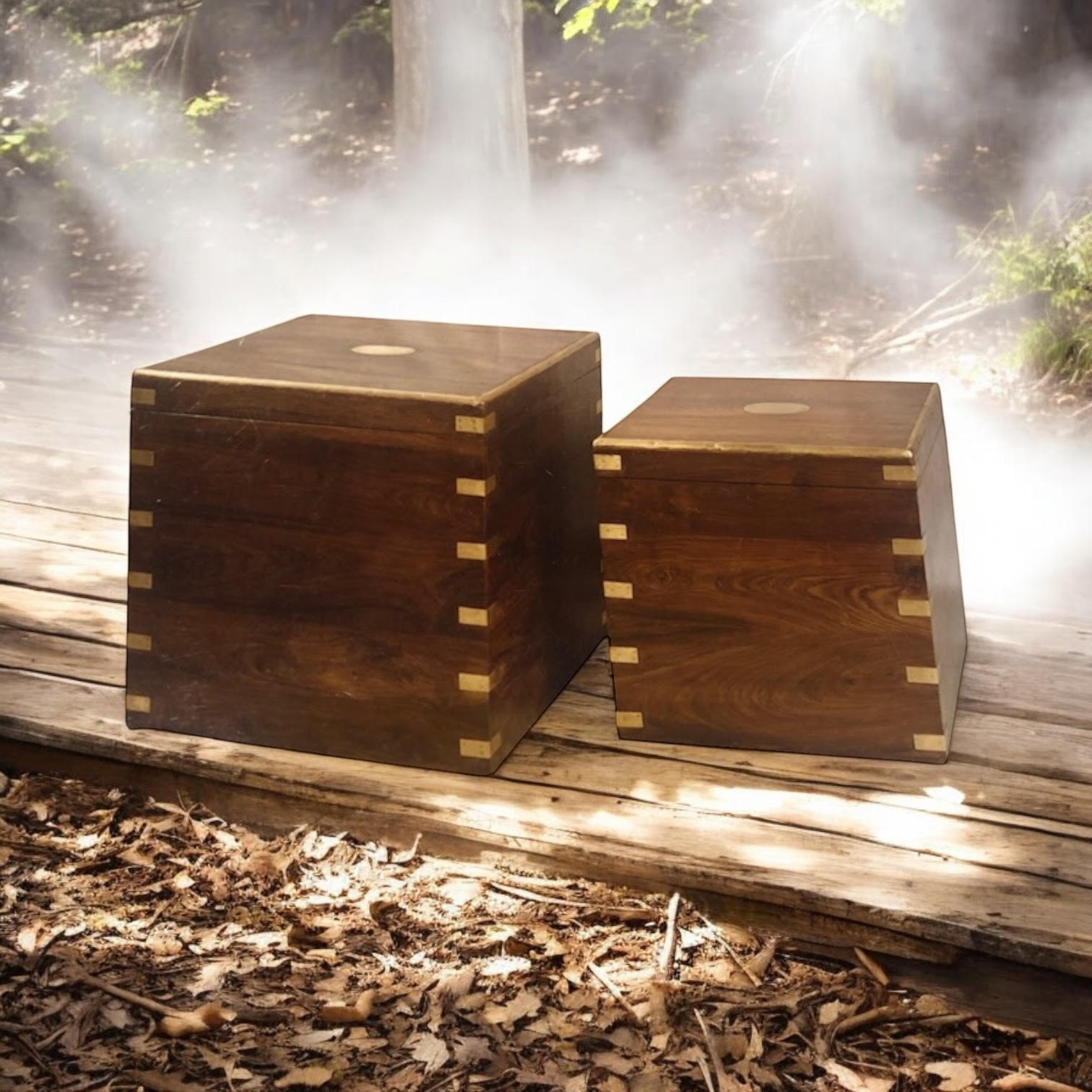 MSL Set of 2 Wooden Chests 45cm