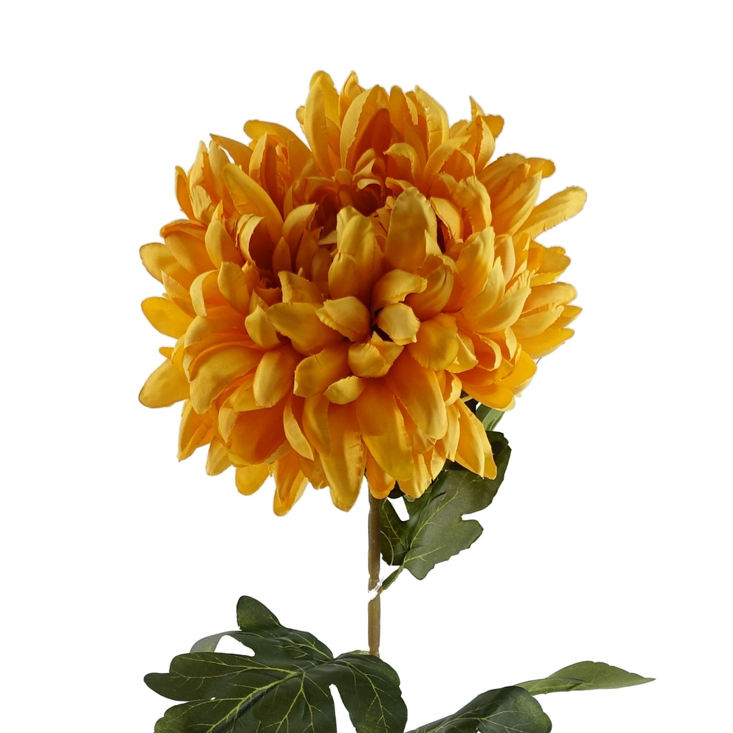 Pack of 6 x 75cm Extra Large Orange Reflex Chrysanthemum Silk Flowers