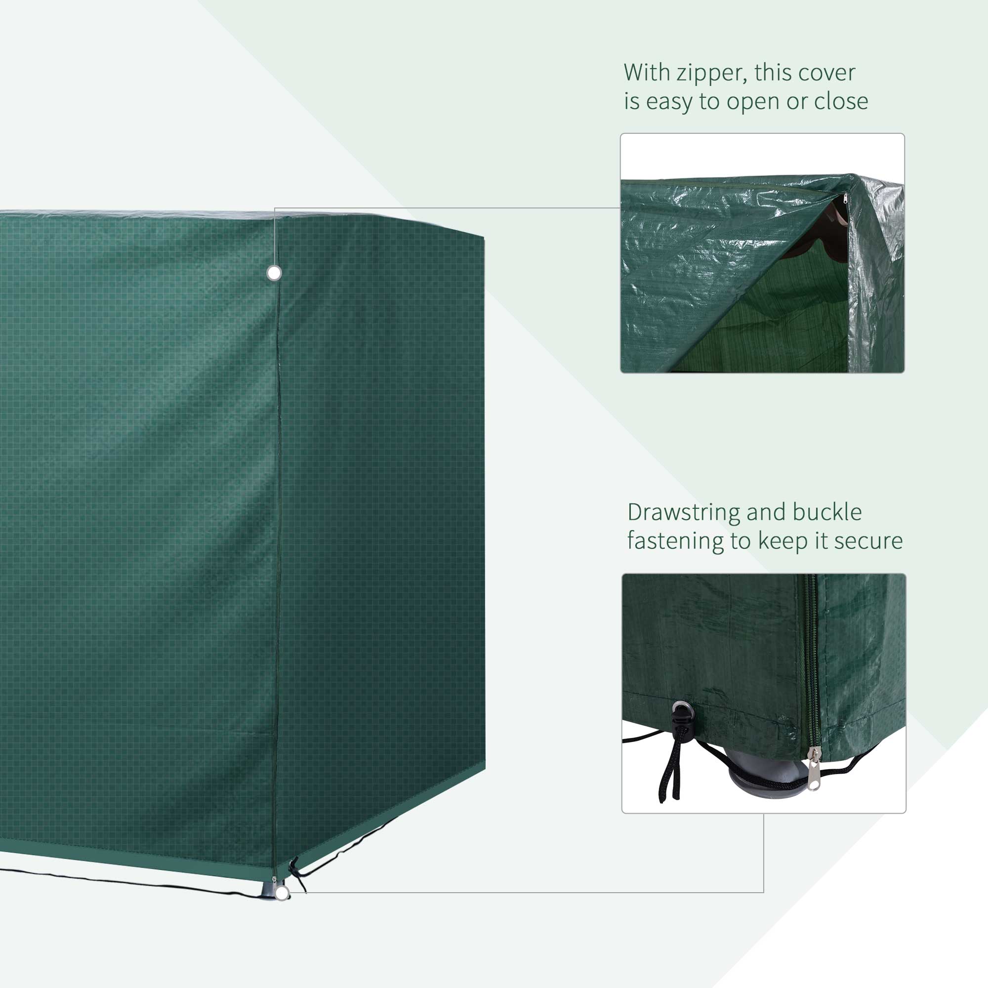 Outsunny Large Outdoor Swing Chair Cover, Heavy-Duty PE, Dark Green, 215 x 155 x 150 cm