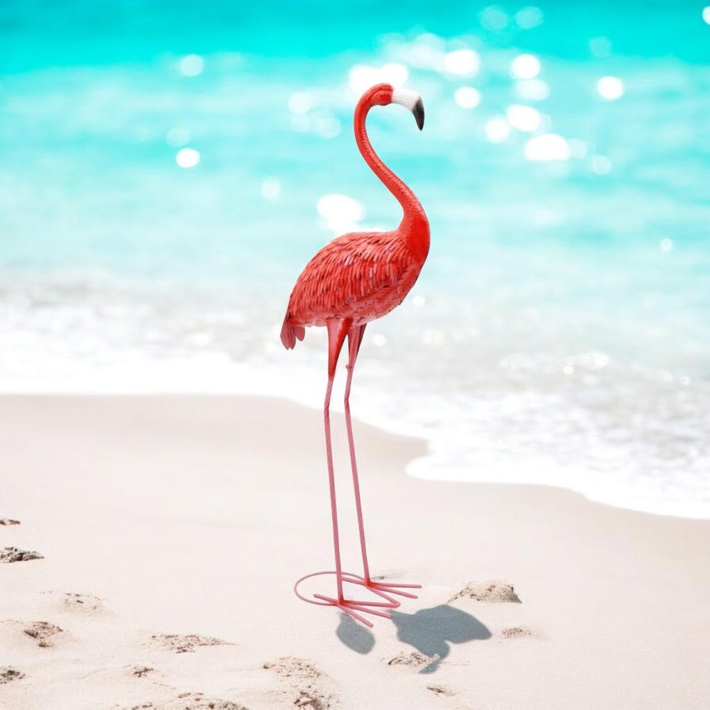 MSL 150cm Pink Metal Flamingo