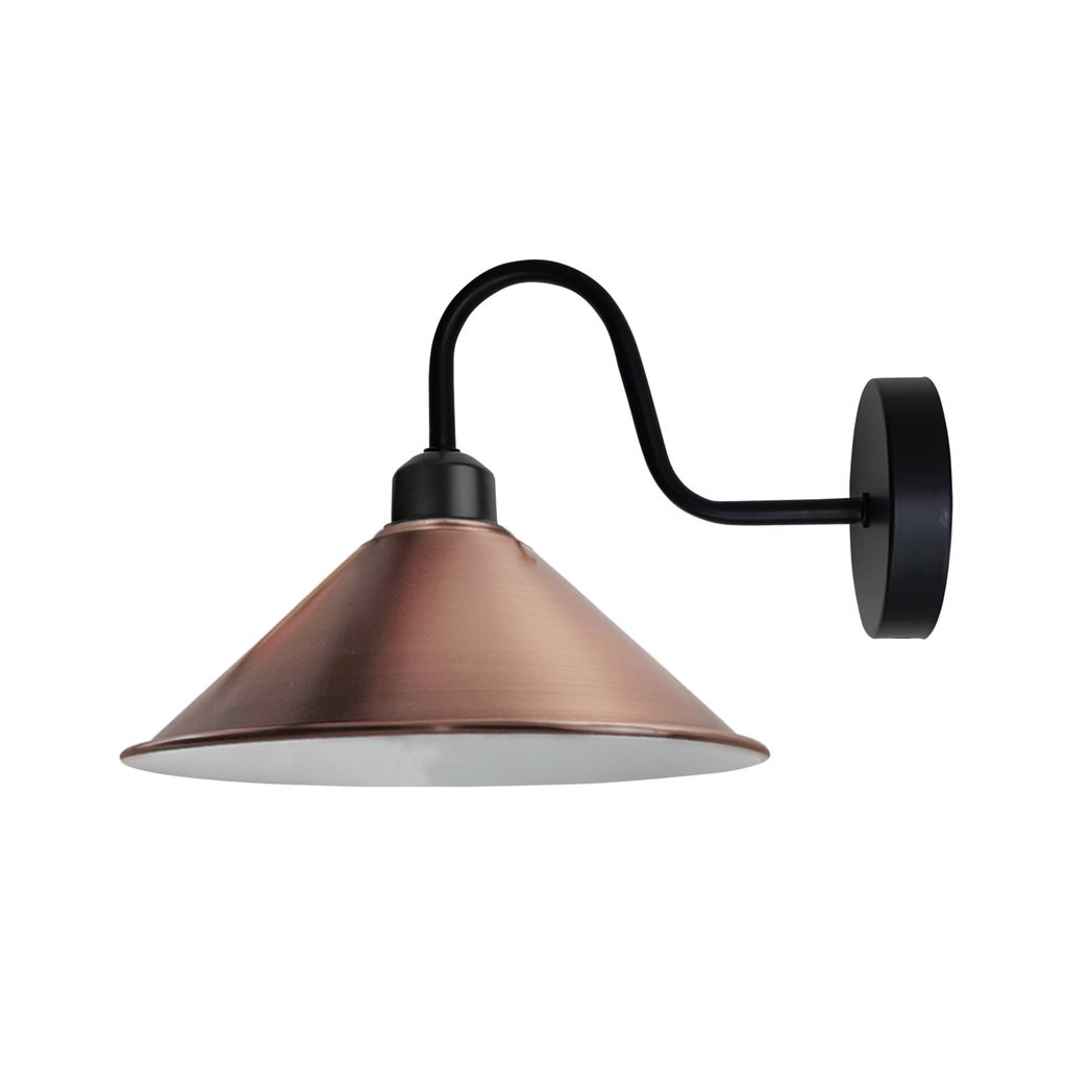 Vintage Metal Cone Wall Sconce, E27, Dimmable, Indoor Light