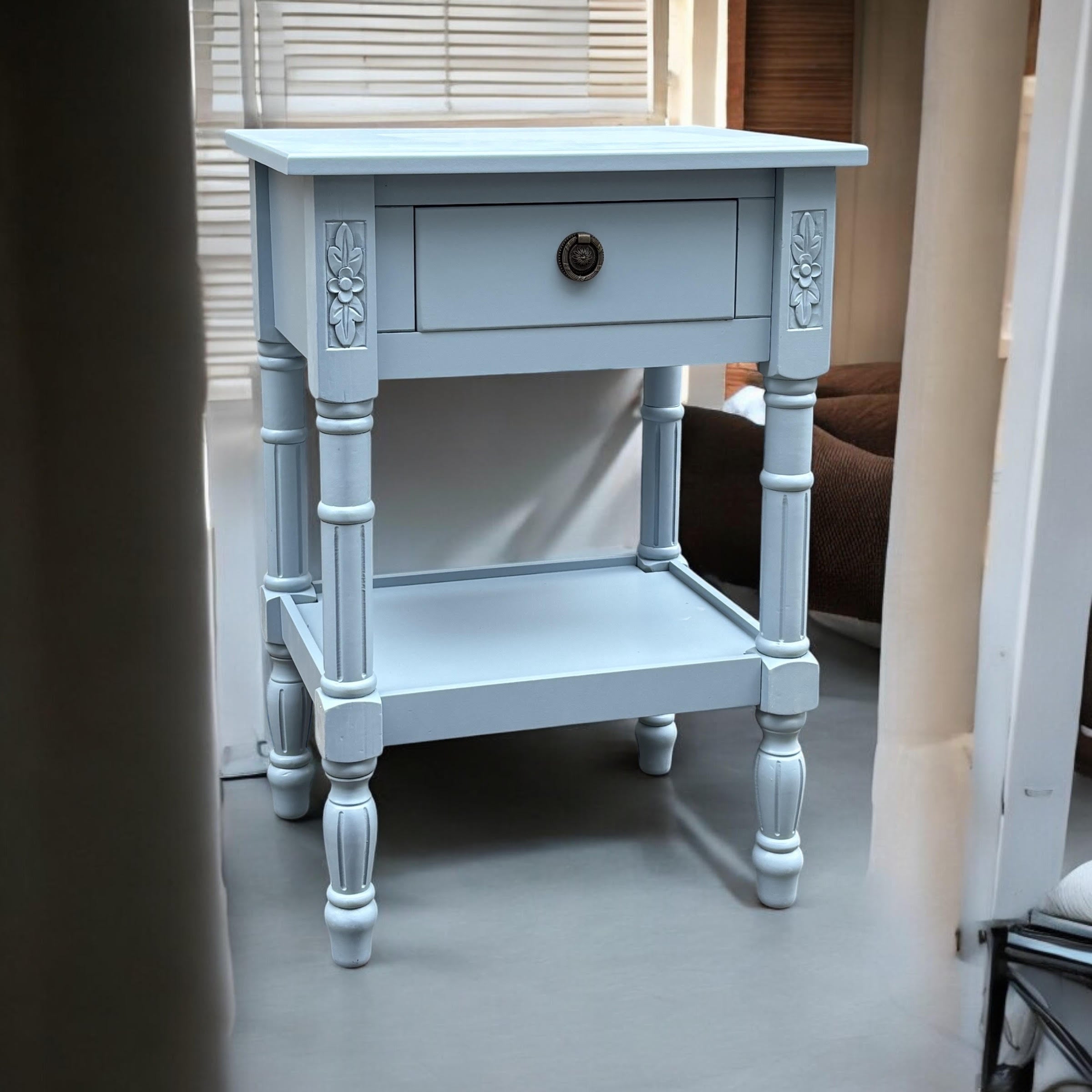 MSL 65cm 1 Drawer Hand Finished Side Table Bedside Table with Storage