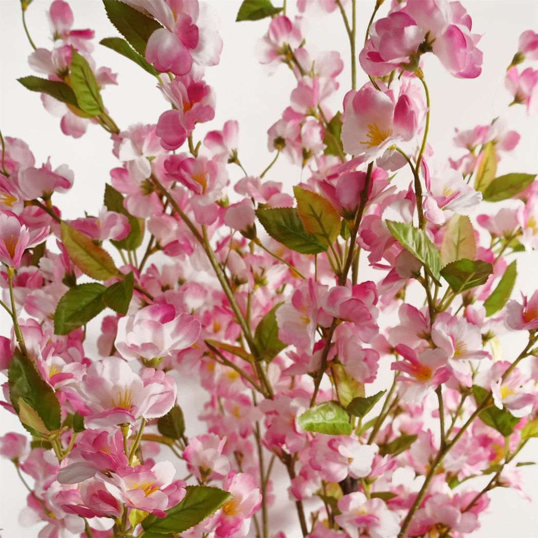 Leaf 180cm Artificial Pink Cherry Blossom Tree in Black Plastic Pot