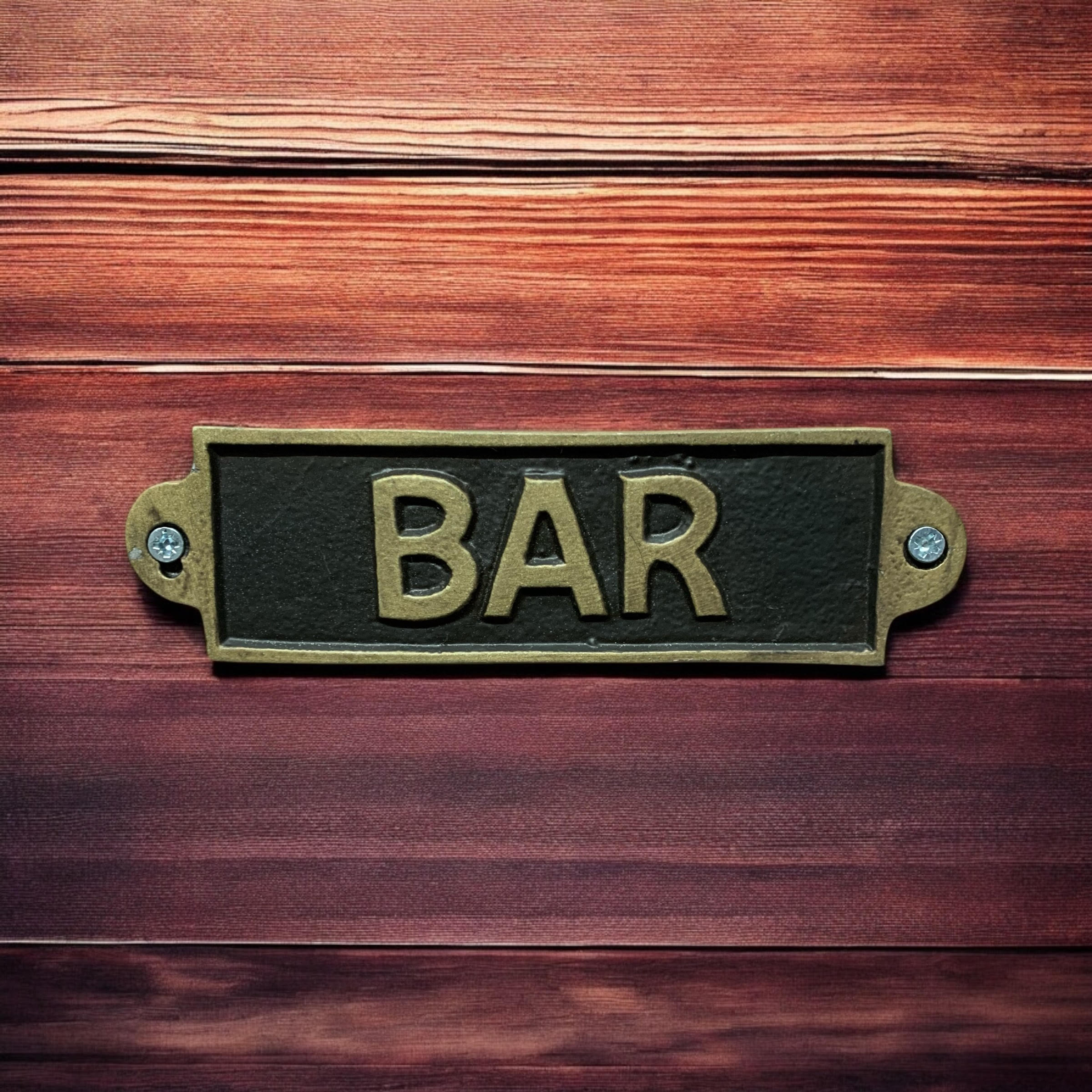 MSL BAR Hand Finished Small Slim Metal Door Sign