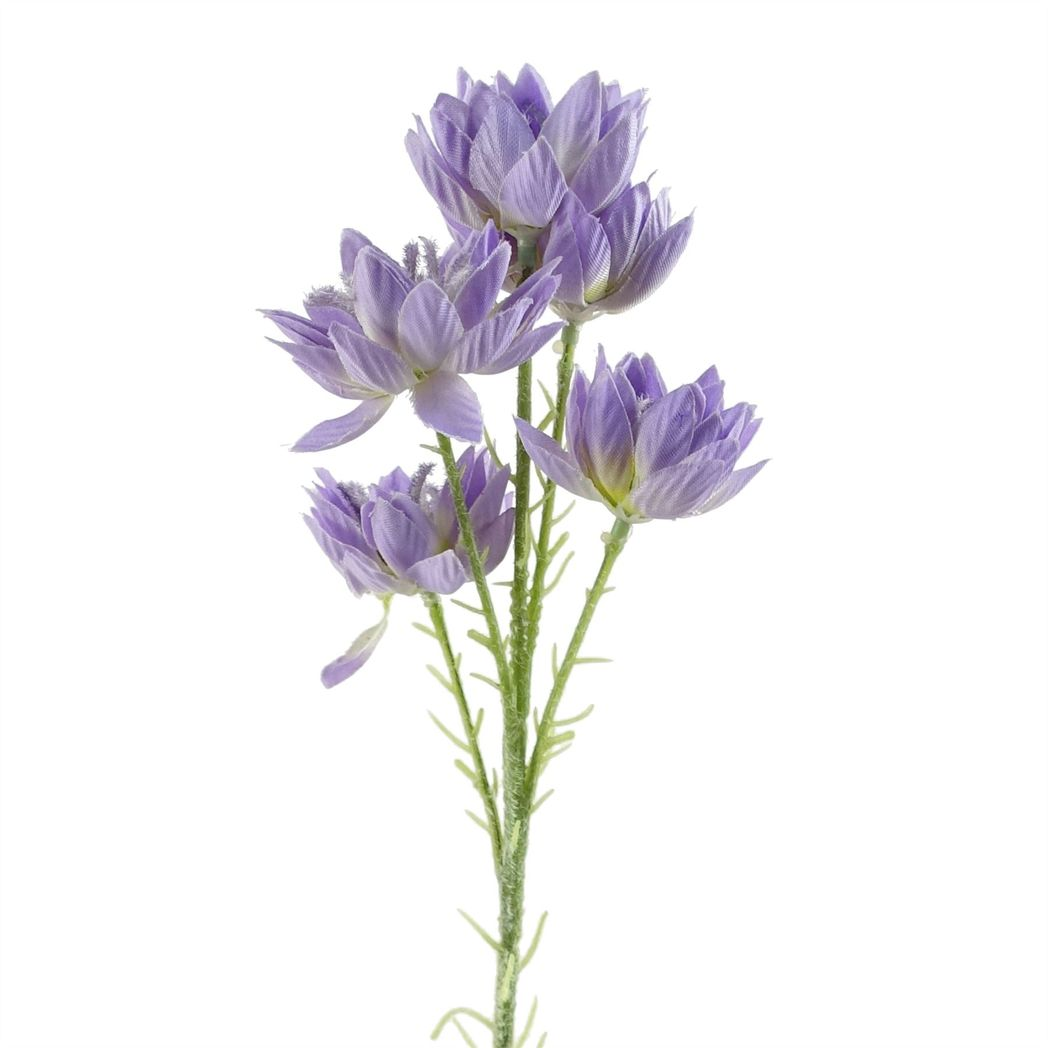 Pack of 6 Purple Starflower Stems, 60cm Tall, Silk Flowers, 30 Flowers Total