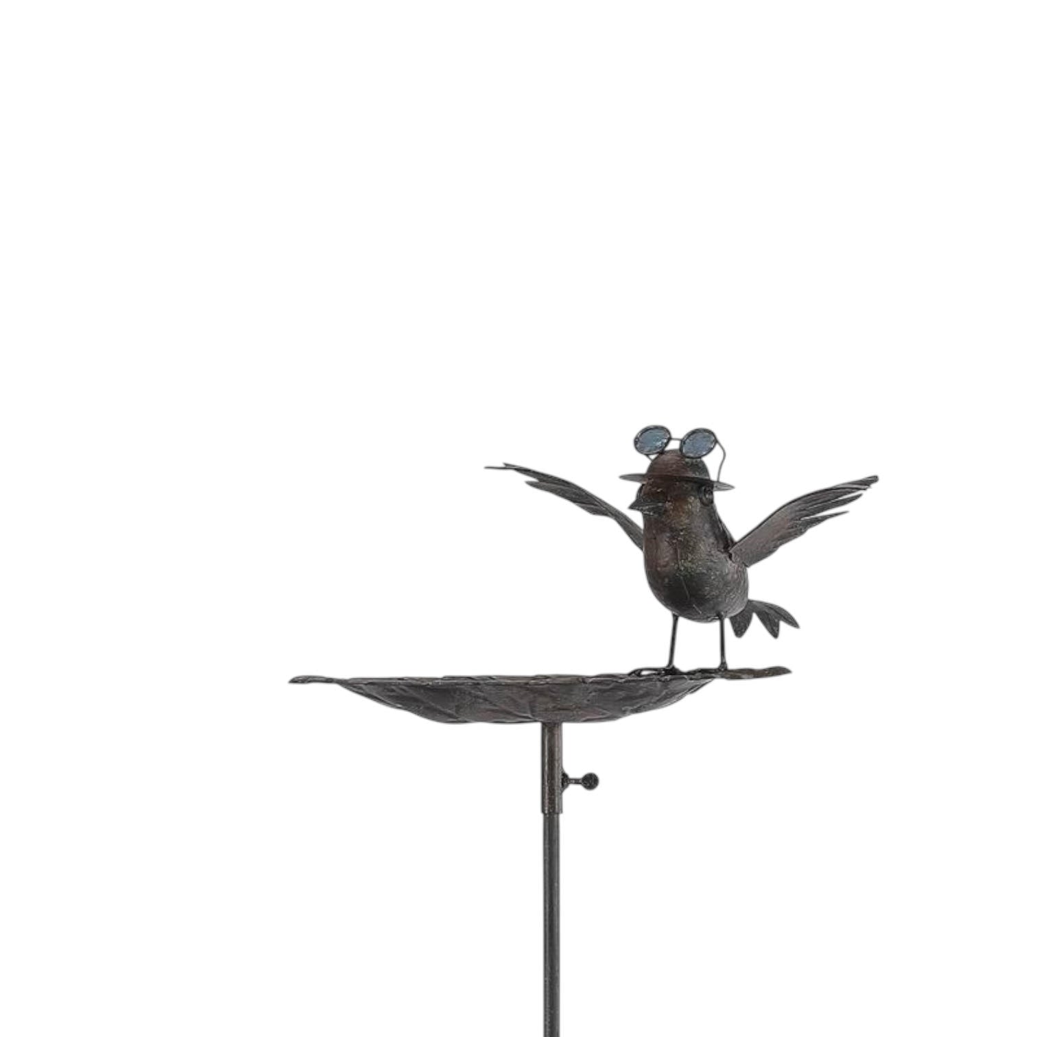 MSL 50 Inch Metal Bird Feeder Garden Stake with Distressed Finish