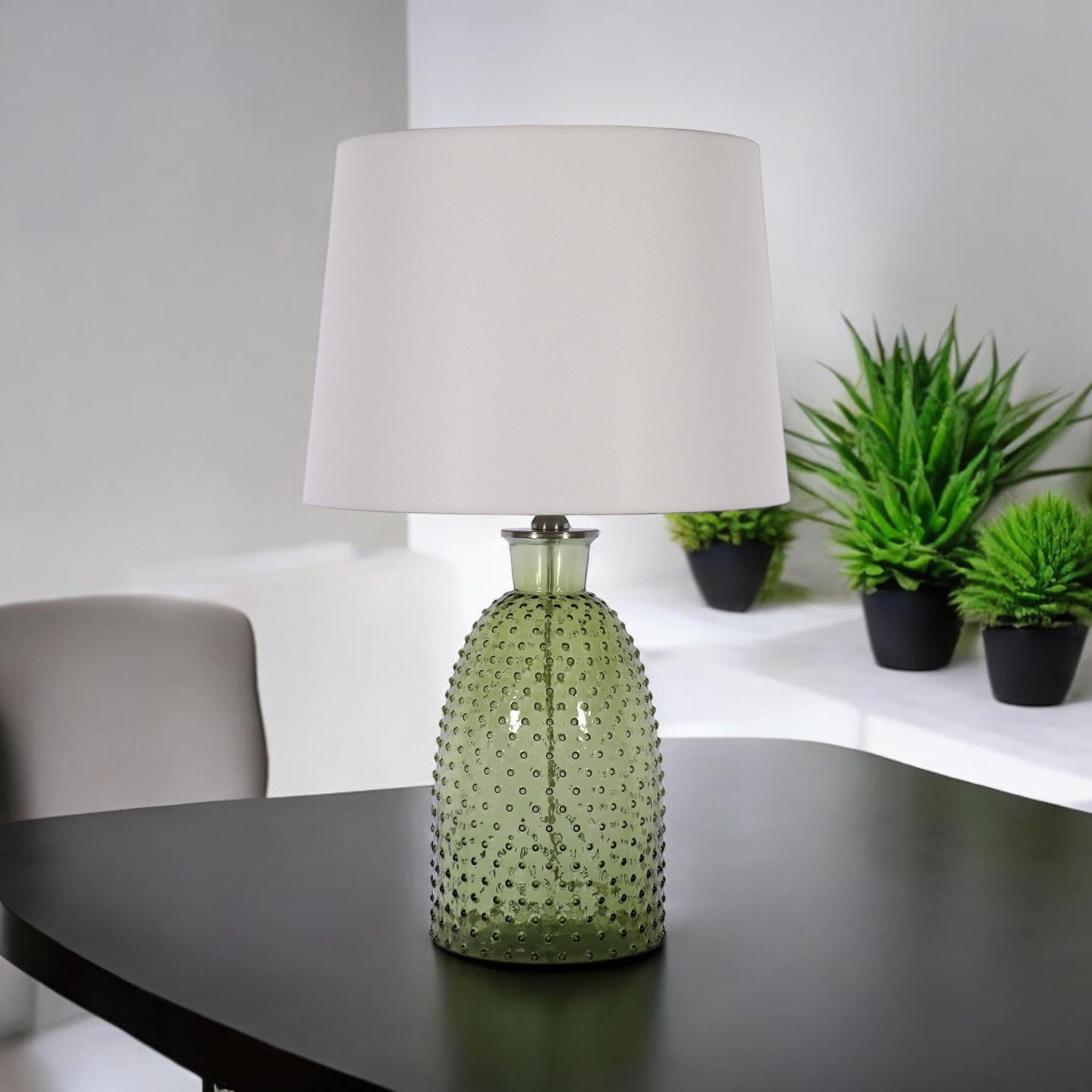 MSL 45cm Ceramic Table Lamp Base and Shade with Inline Rocker Switch, Double Insulated