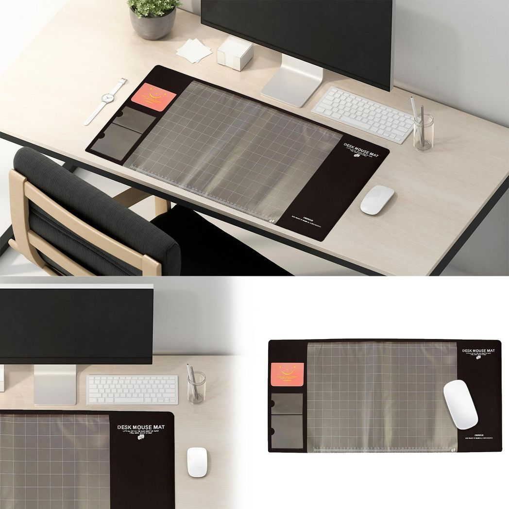 AQ Multifunctional & Eco-friendly Office Desk Mouse Mat PVC+DS Material, Brown