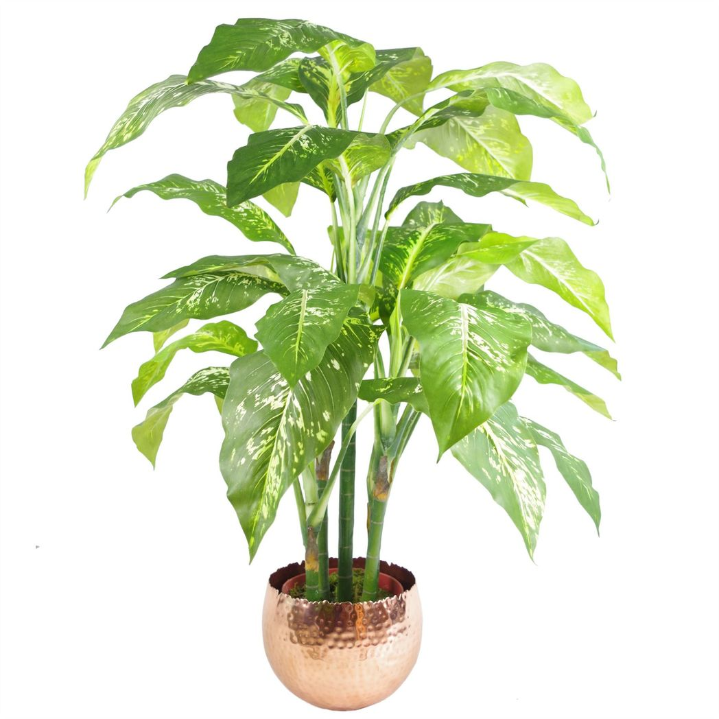 Leaf Large Metal Planter 22 x 17cm Hammered Silver Finish Handmade Indoor Planter