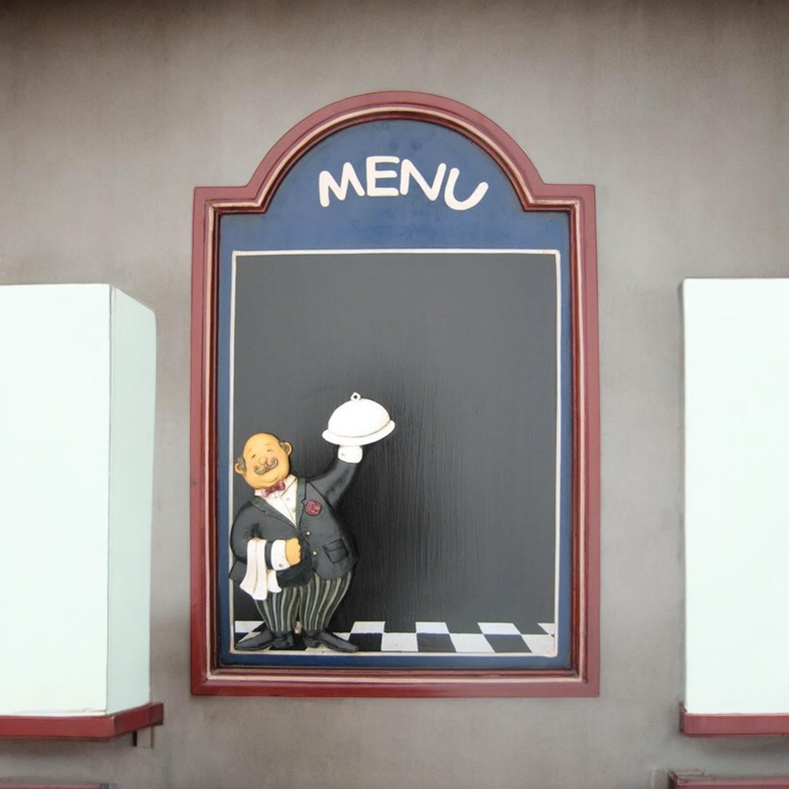 MSL 60 x 40 cm Waiter Menu Blackboard with Hanging Hook, Easy to Wipe Clean
