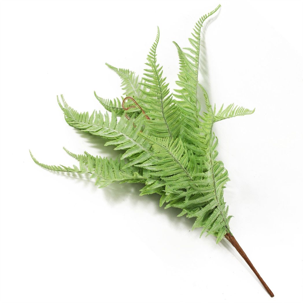Leaf 60cm Artificial Bushy Dixie Wood Fern Light Green Bare Stem Plant