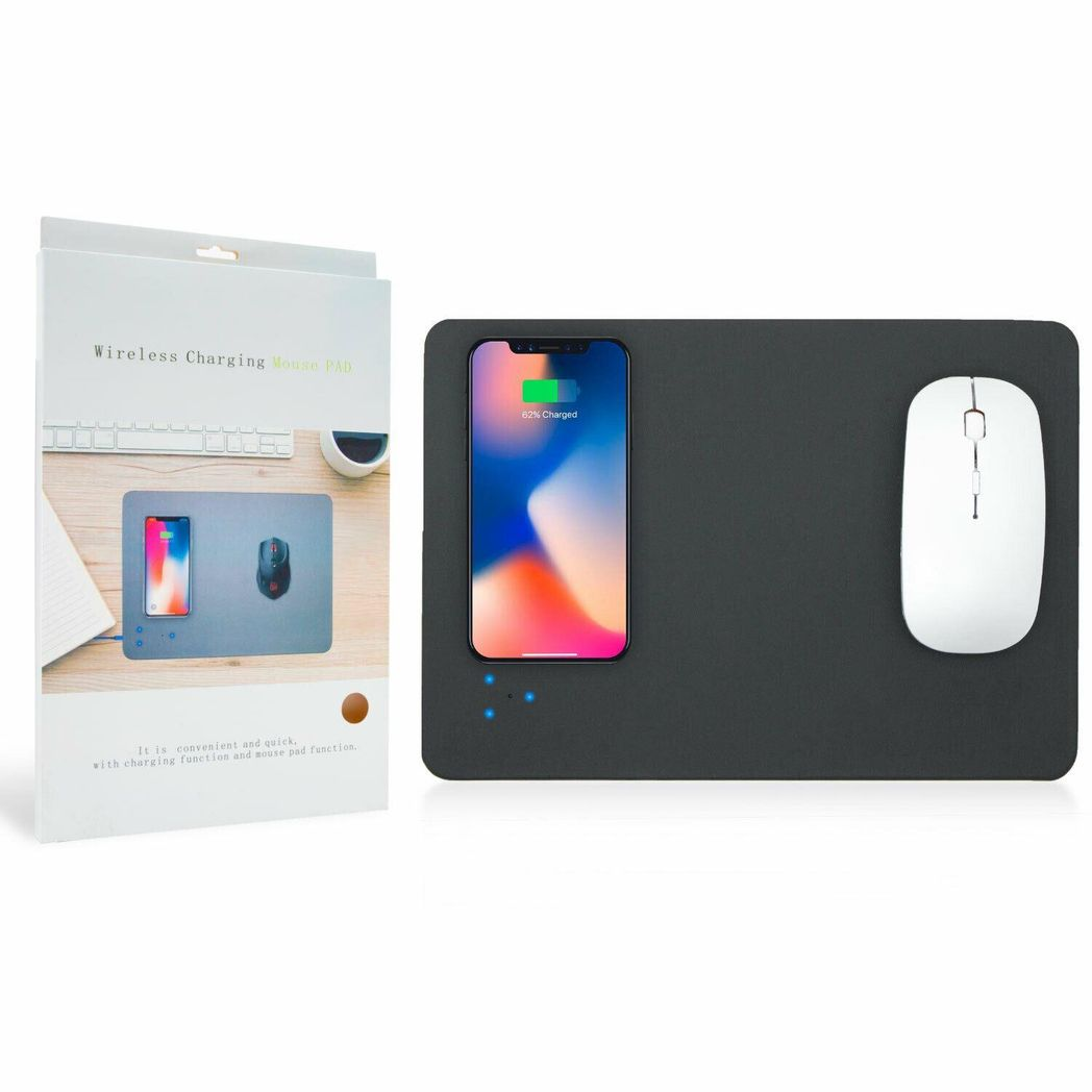 Aquarius Wireless Charging Pad for Mouse and Cell Phone charging, Black