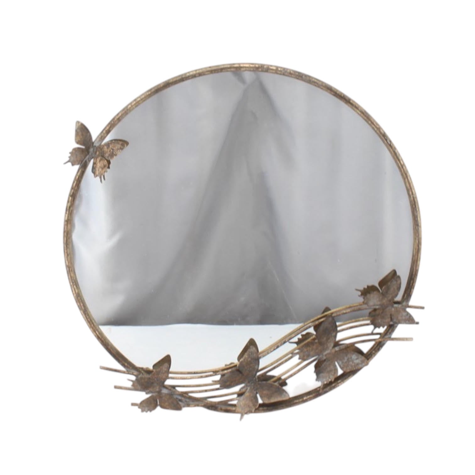 MSL 63cm Round Metal Framed Mirror, Hand Finished, Elegant Design