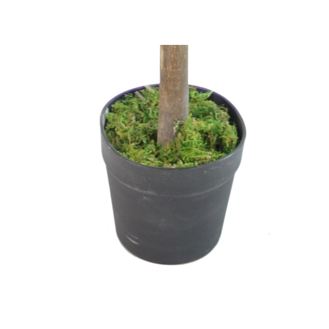 Leaf 130cm Artificial Red and Green Ficus Tree in Black Pot with Moss Base