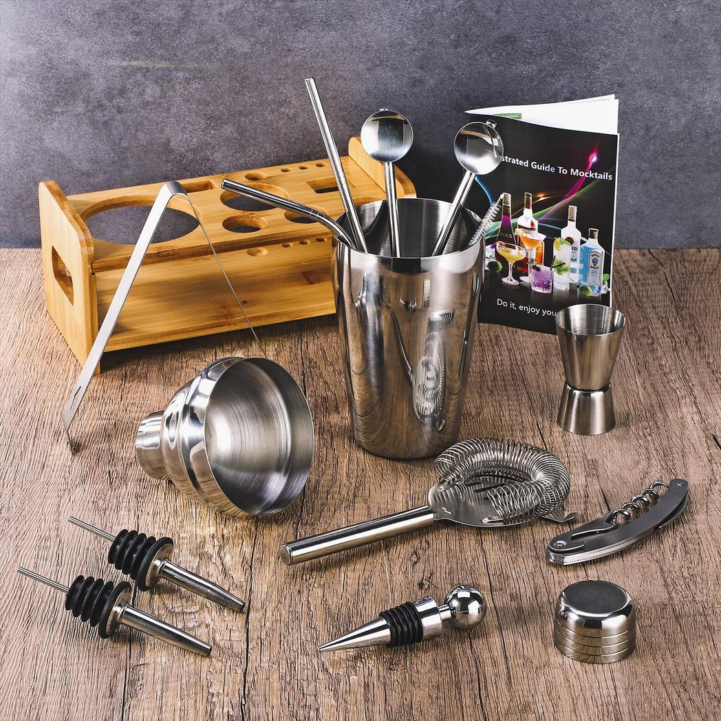 Vinsani 15-Piece Cocktail Shaker Set for Drinks and Mixers