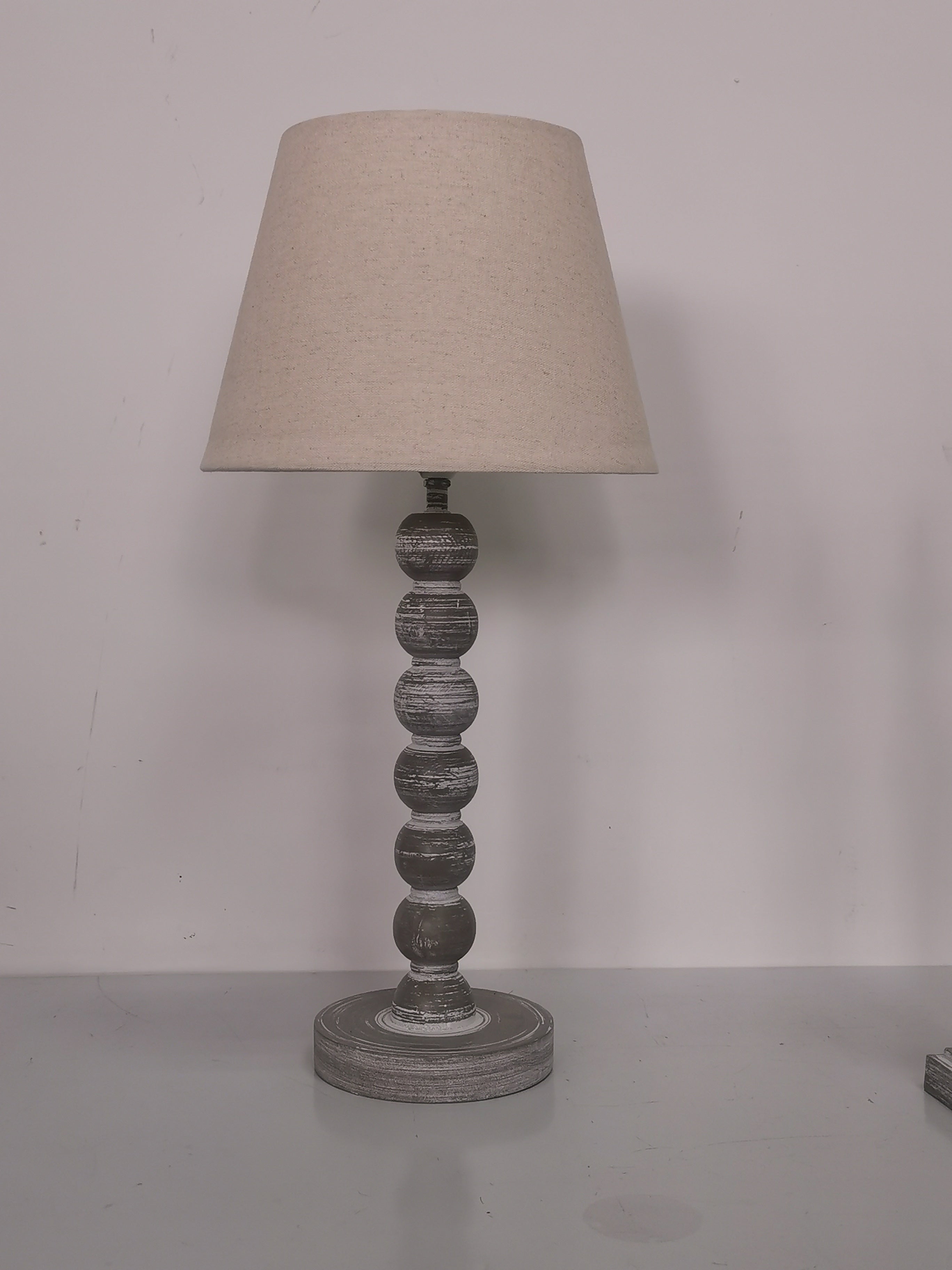 MSL 51cm Traditional Table Lamp and Shade with Inline Rocker Switch, Double Insulated, Linen Shade