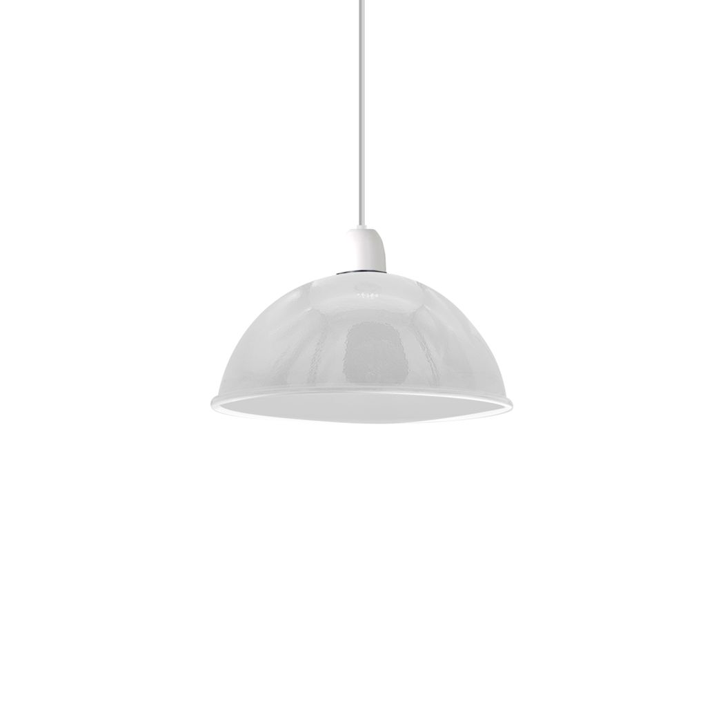 Vintage White Industrial Dome Metal Lamp Shade, Easy Fit, E27 60W