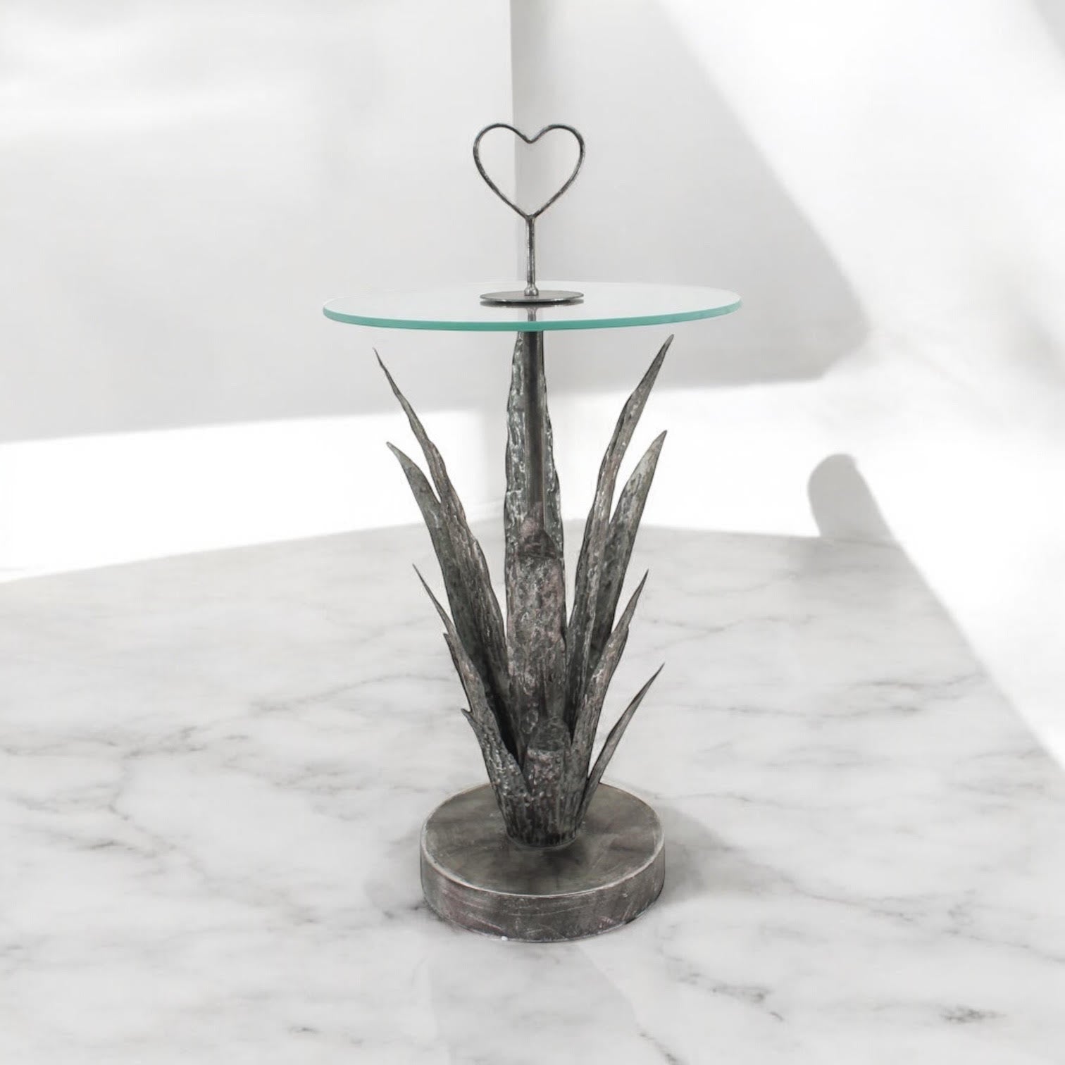 MSL 79CM Metal Table with Leaf Design