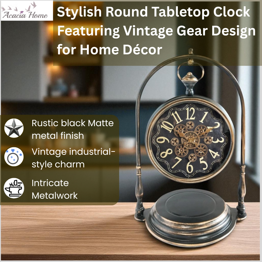 MSL 67cm Hand Finished Gear Clock for 1 AA Battery